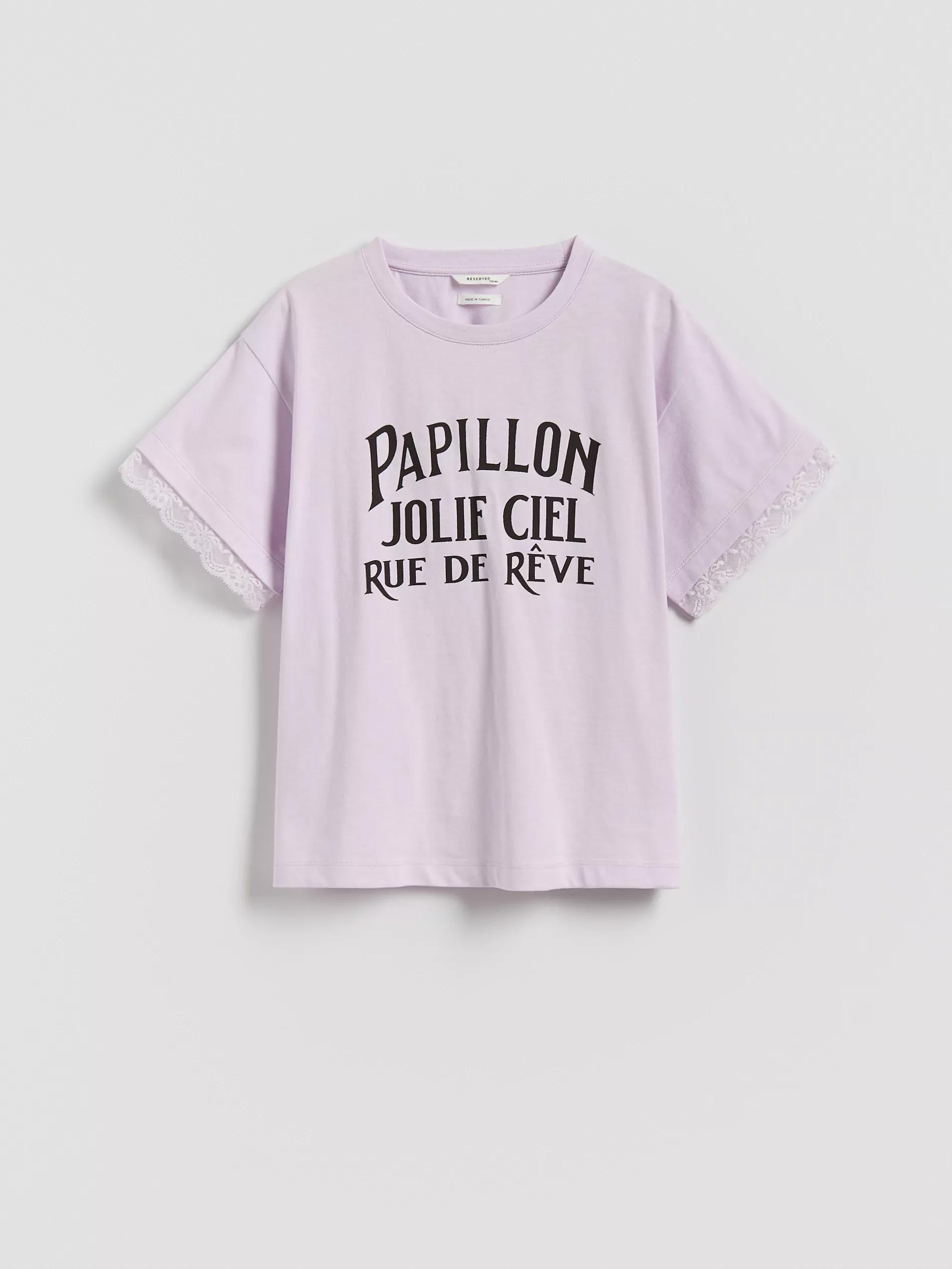 LAVENDER T-shirt with print, Purple, medium