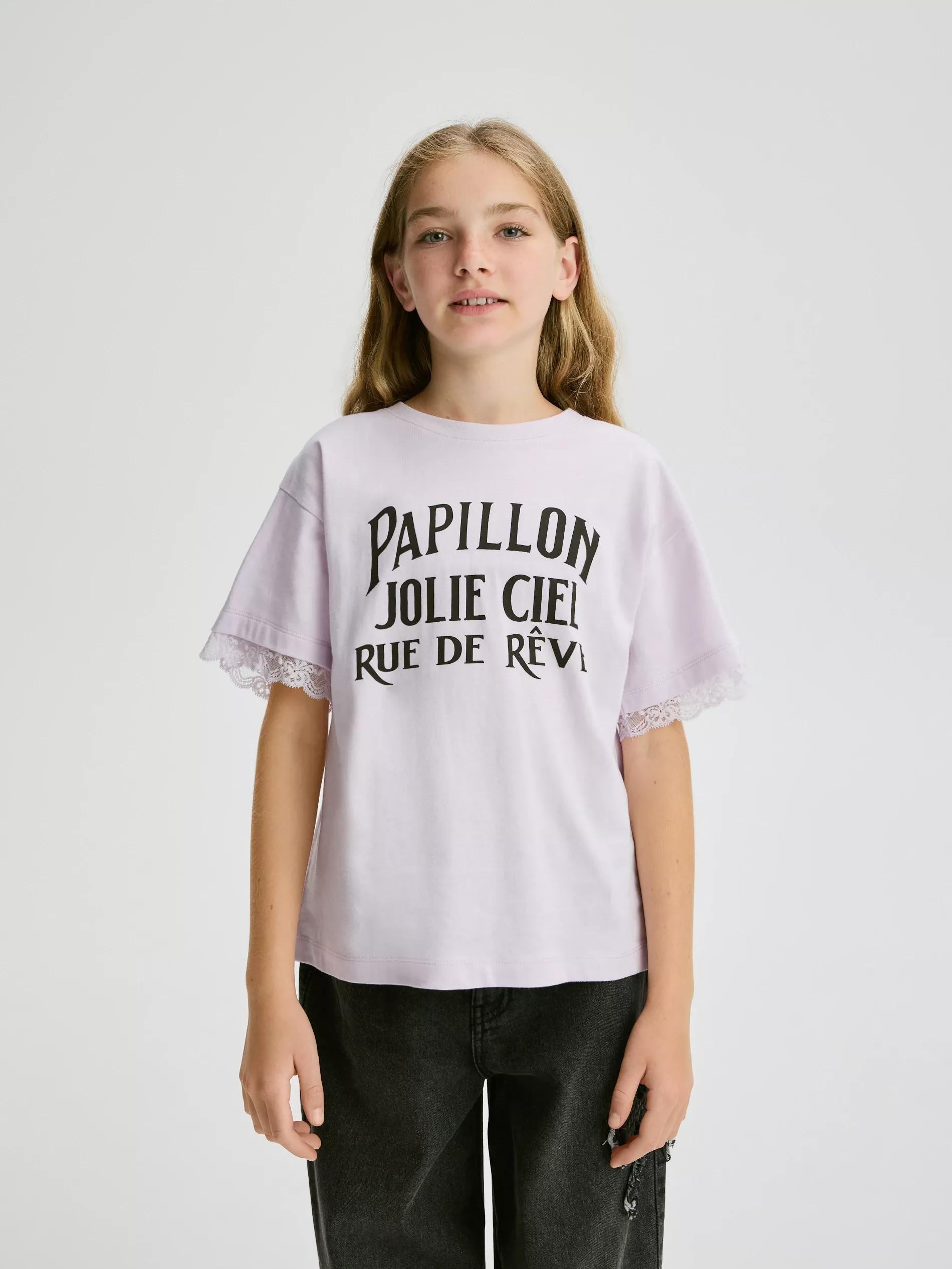 LAVENDER T-shirt with print, Purple, large image number 4