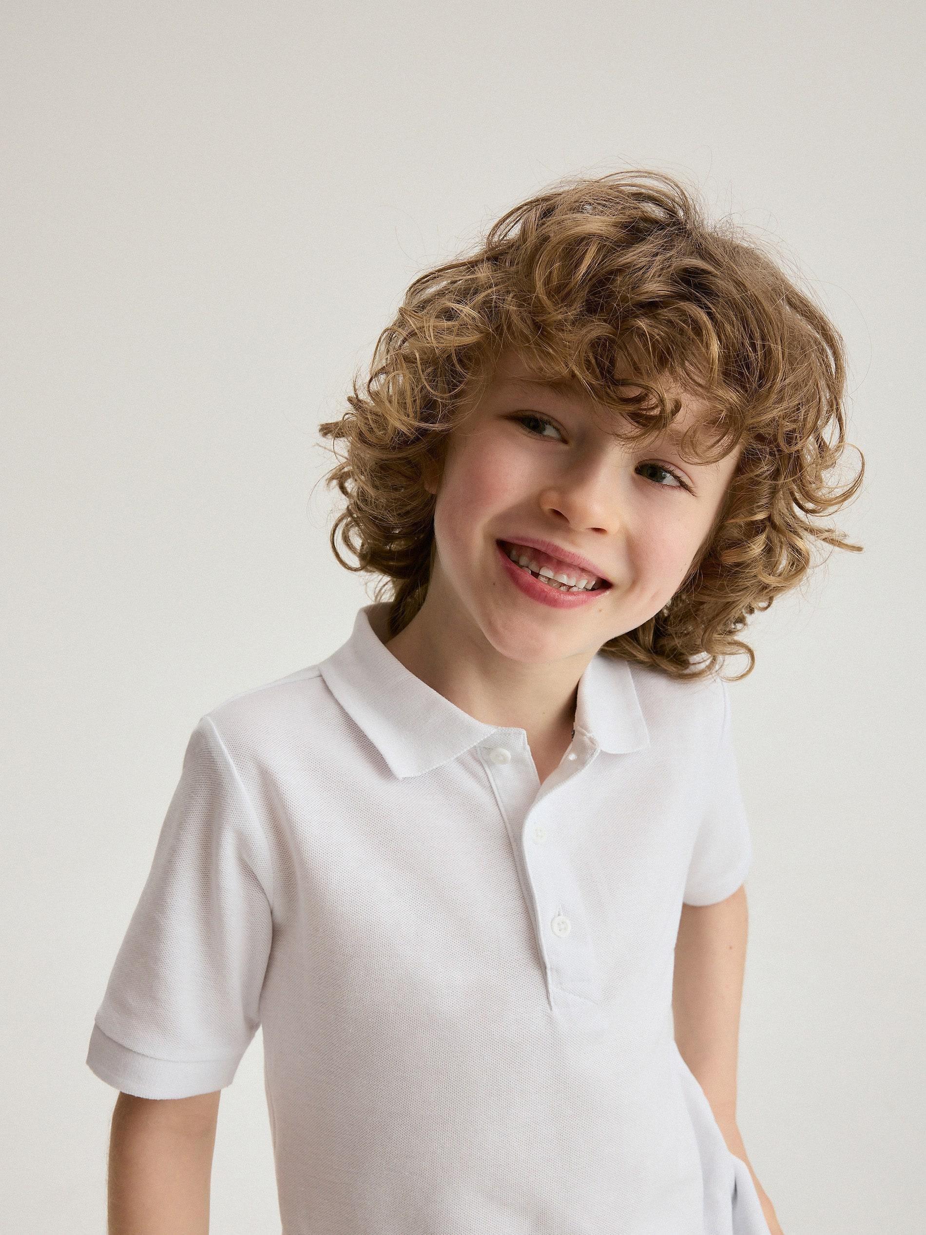 Reserved - White Polo T-Shirt, Kids Boys