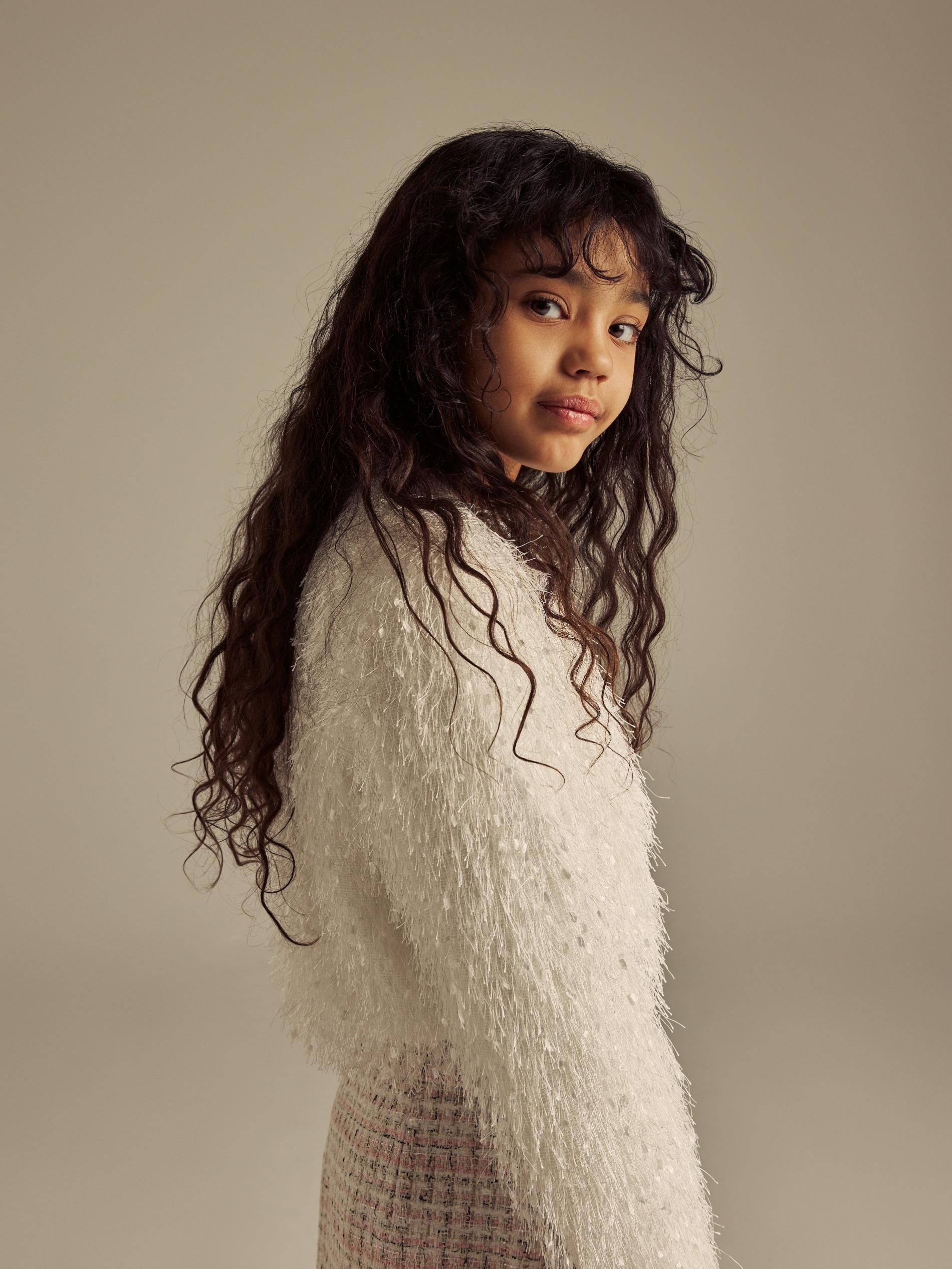 Cream Faux Fur Bolero, Ivory, large image number 3