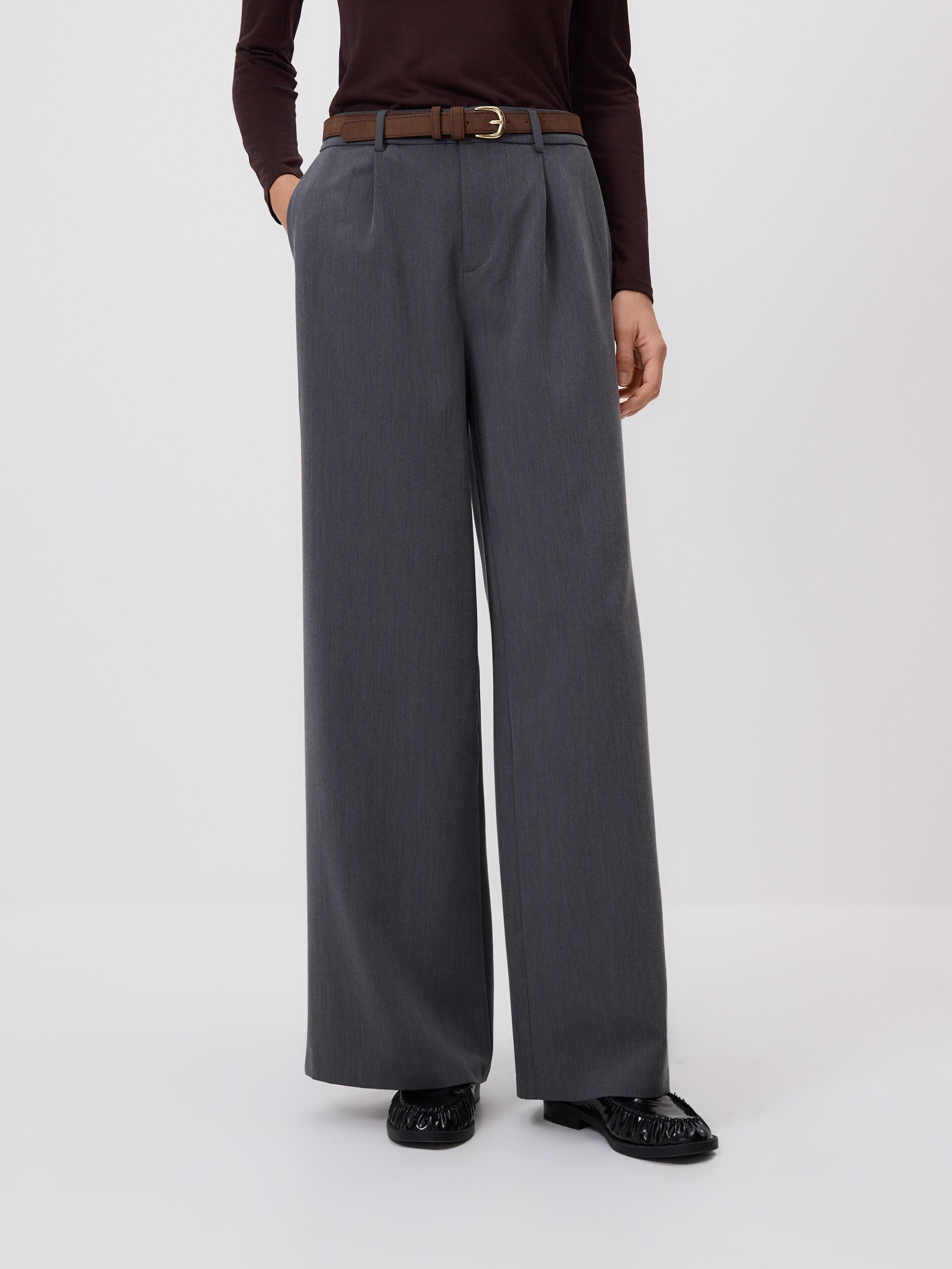 Grey Loose Trousers With Belt, Grey, large image number 1