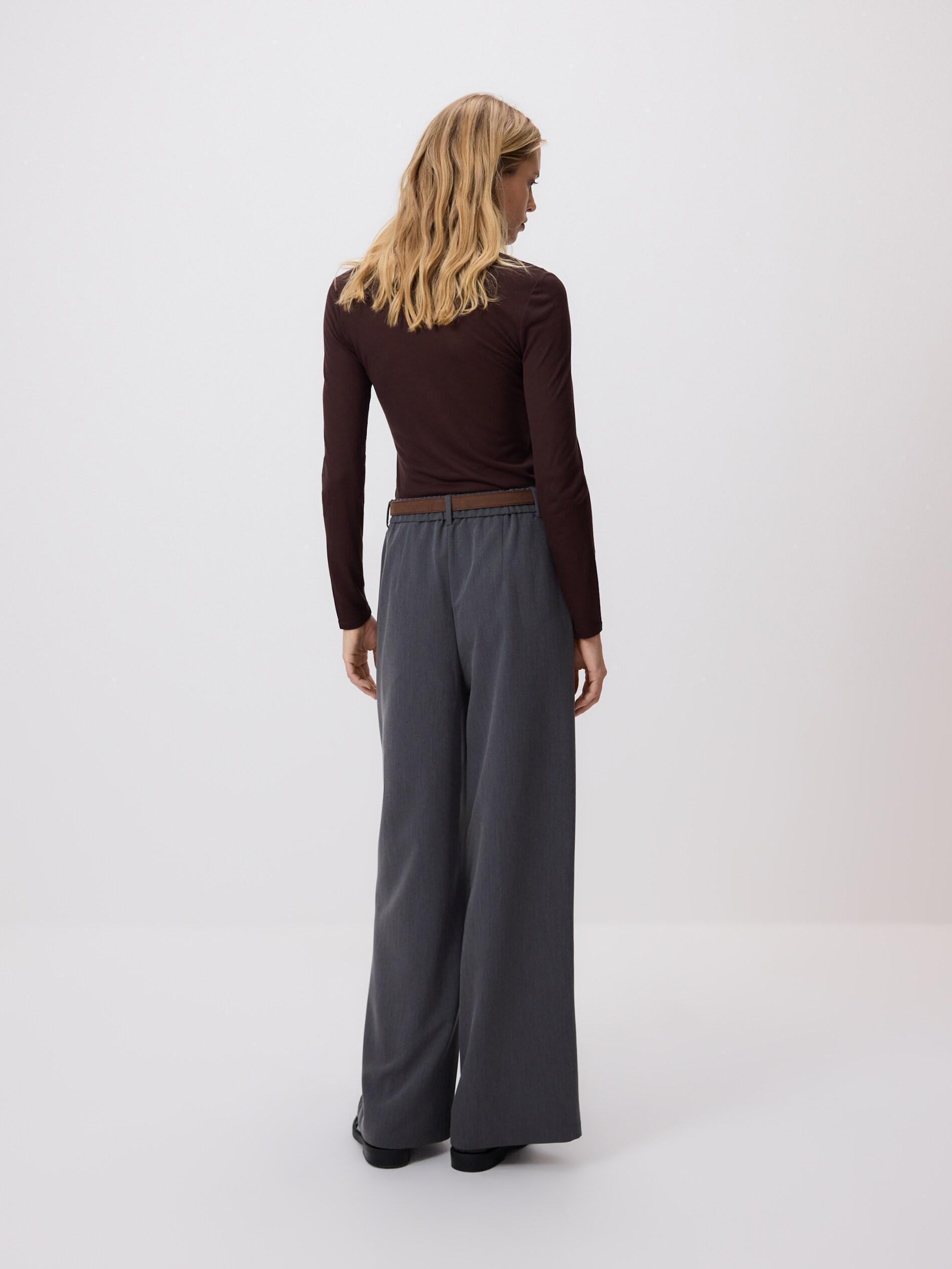 Grey Loose Trousers With Belt, Grey, large image number 3