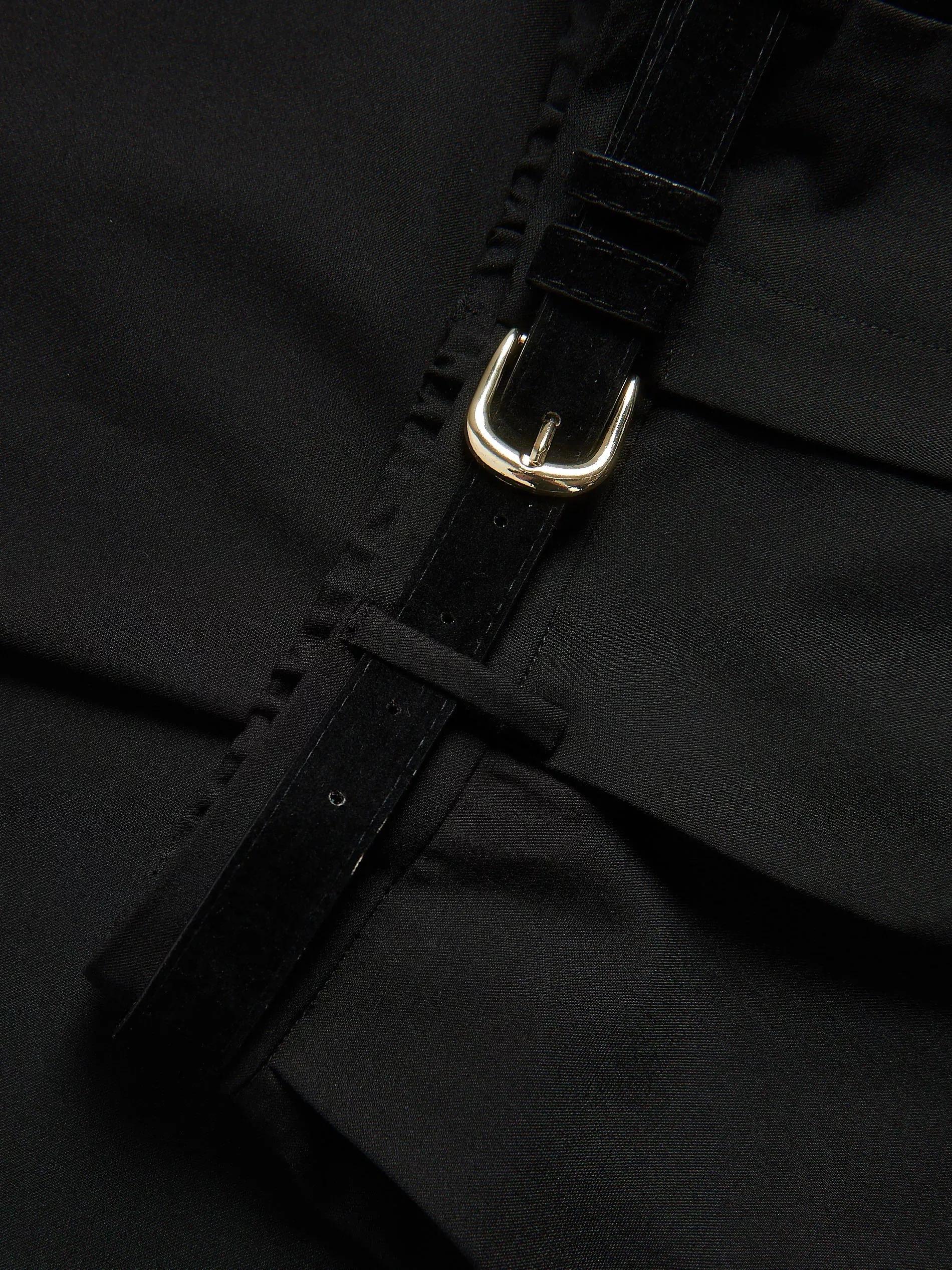 Black Loose Trousers With Belt, Black, large image number 3