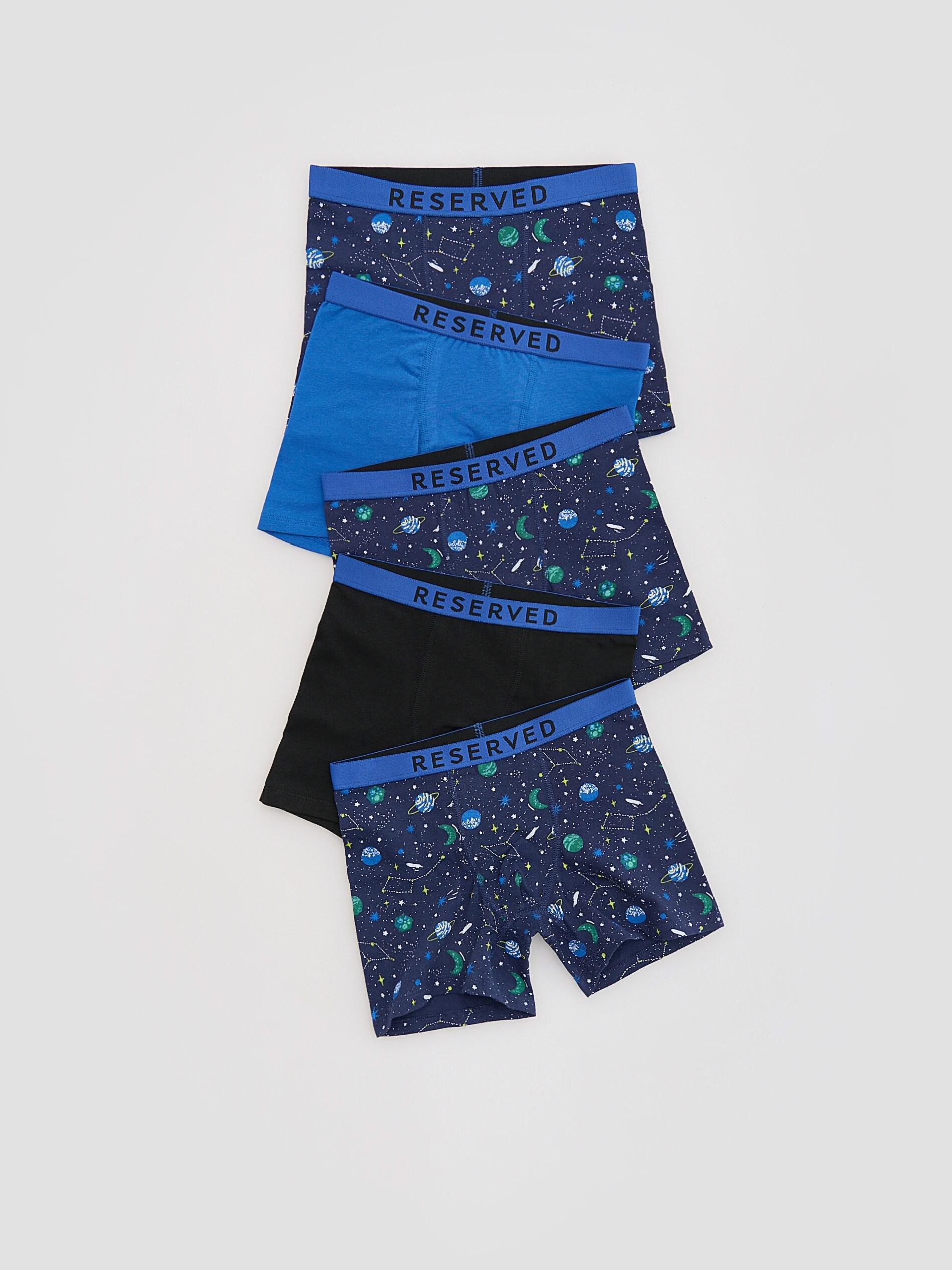 Navy Boxers, Set Of 5, Kids Boys, Navy, large image number 0