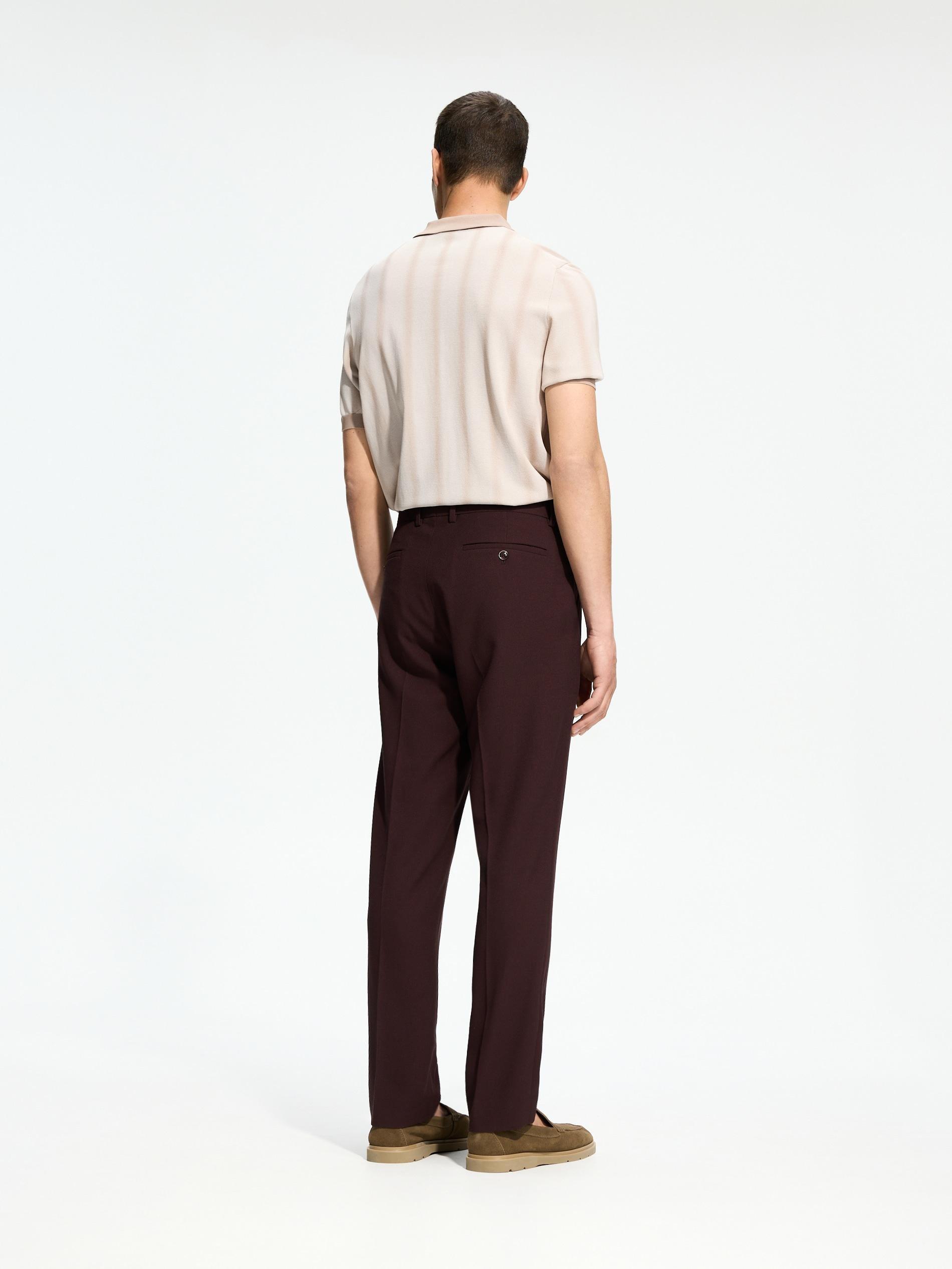 Maroon Slim Suit Trousers, Burgundy, medium