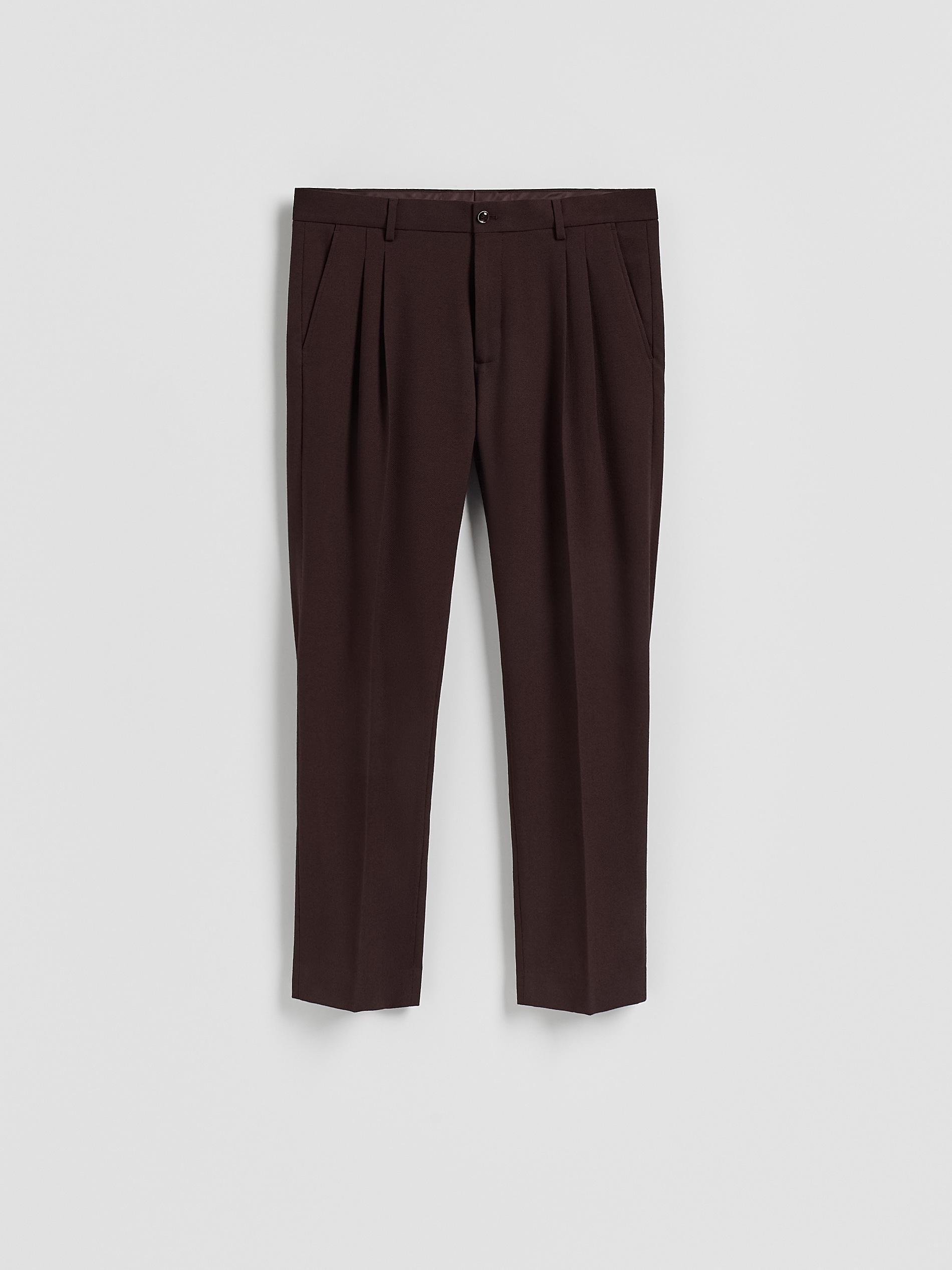 Maroon Slim Suit Trousers, Burgundy, large image number 3