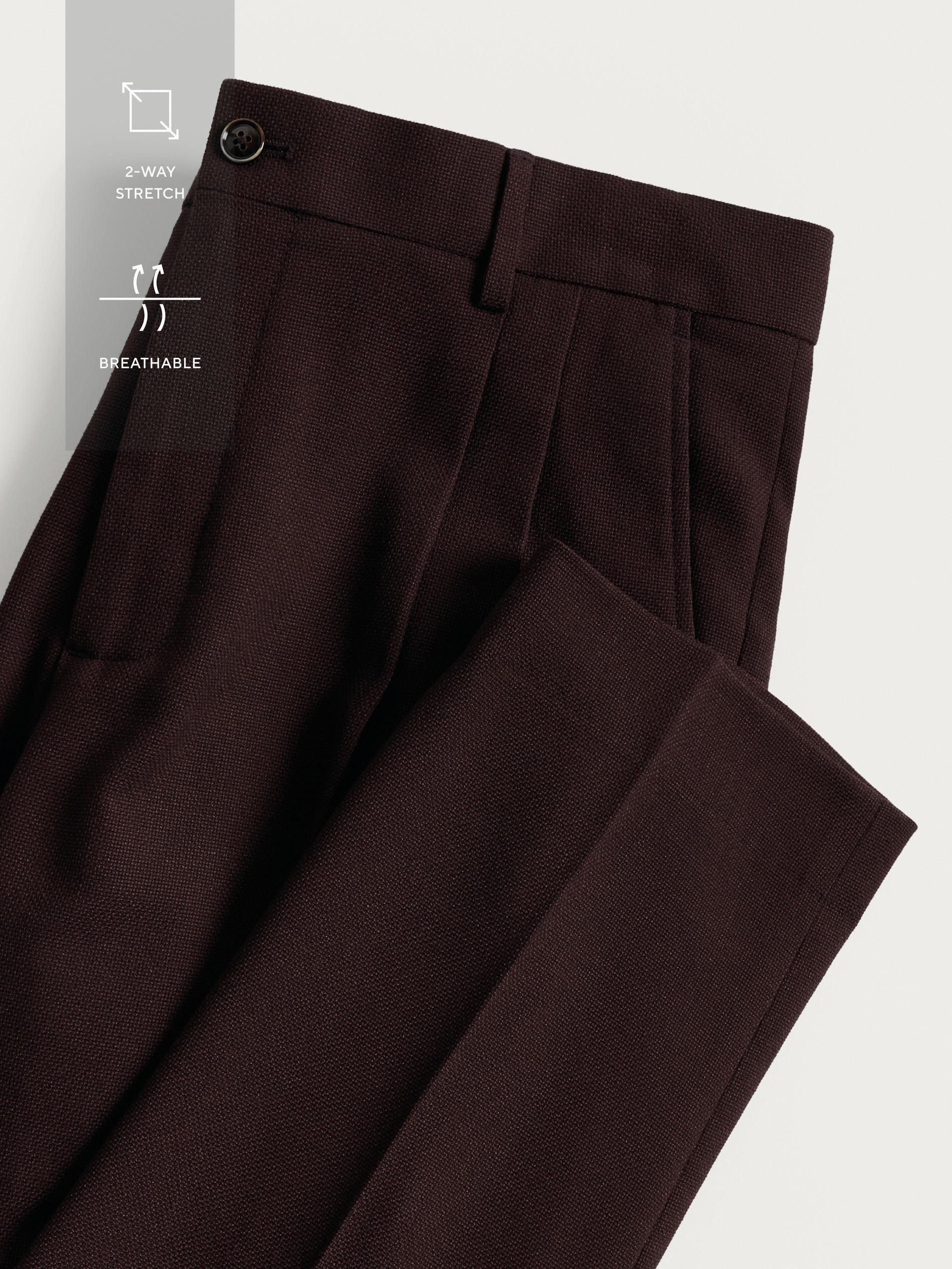 Maroon Slim Suit Trousers, Burgundy, large image number 4