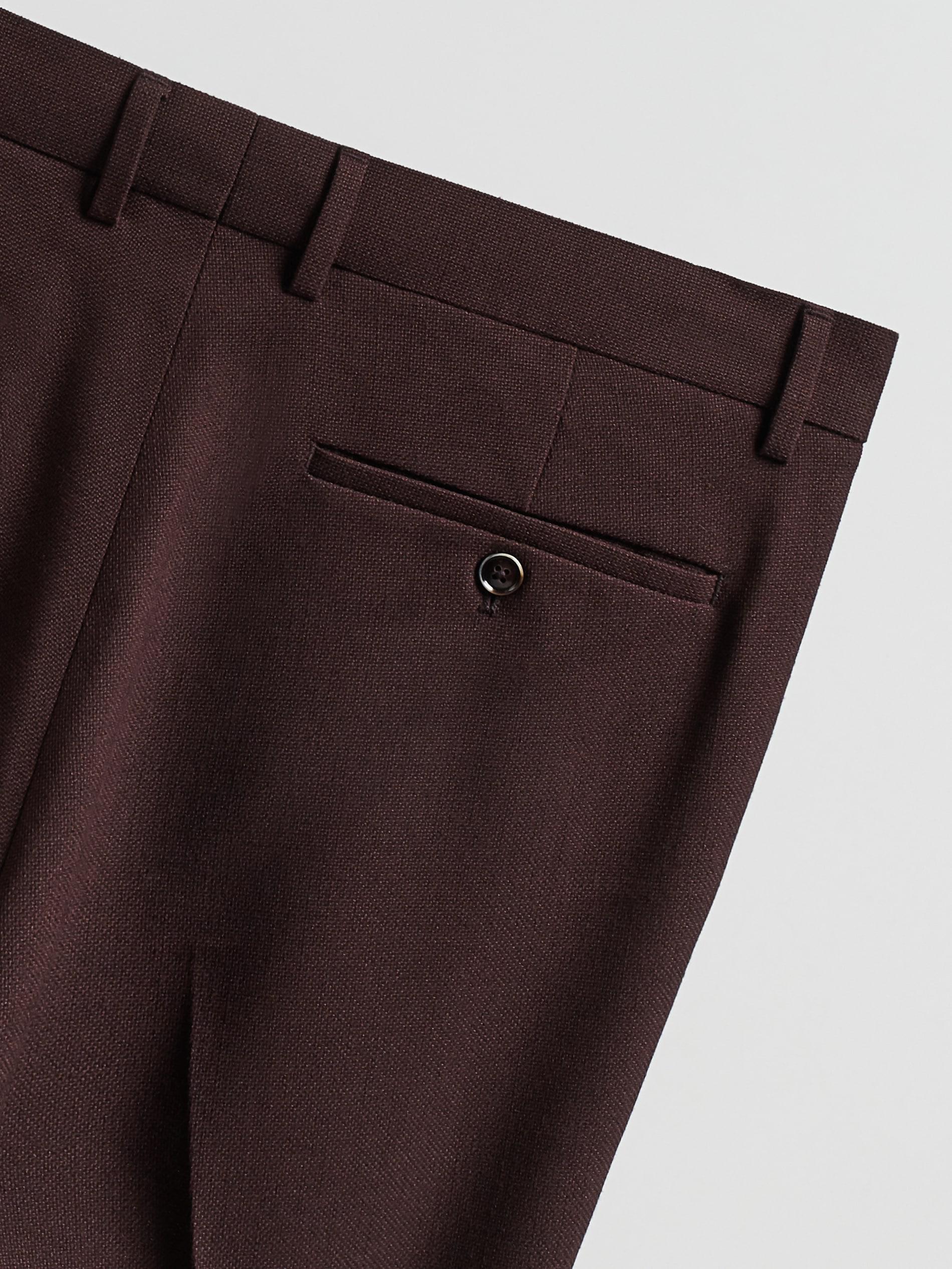 Maroon Slim Suit Trousers, Burgundy, large image number 6