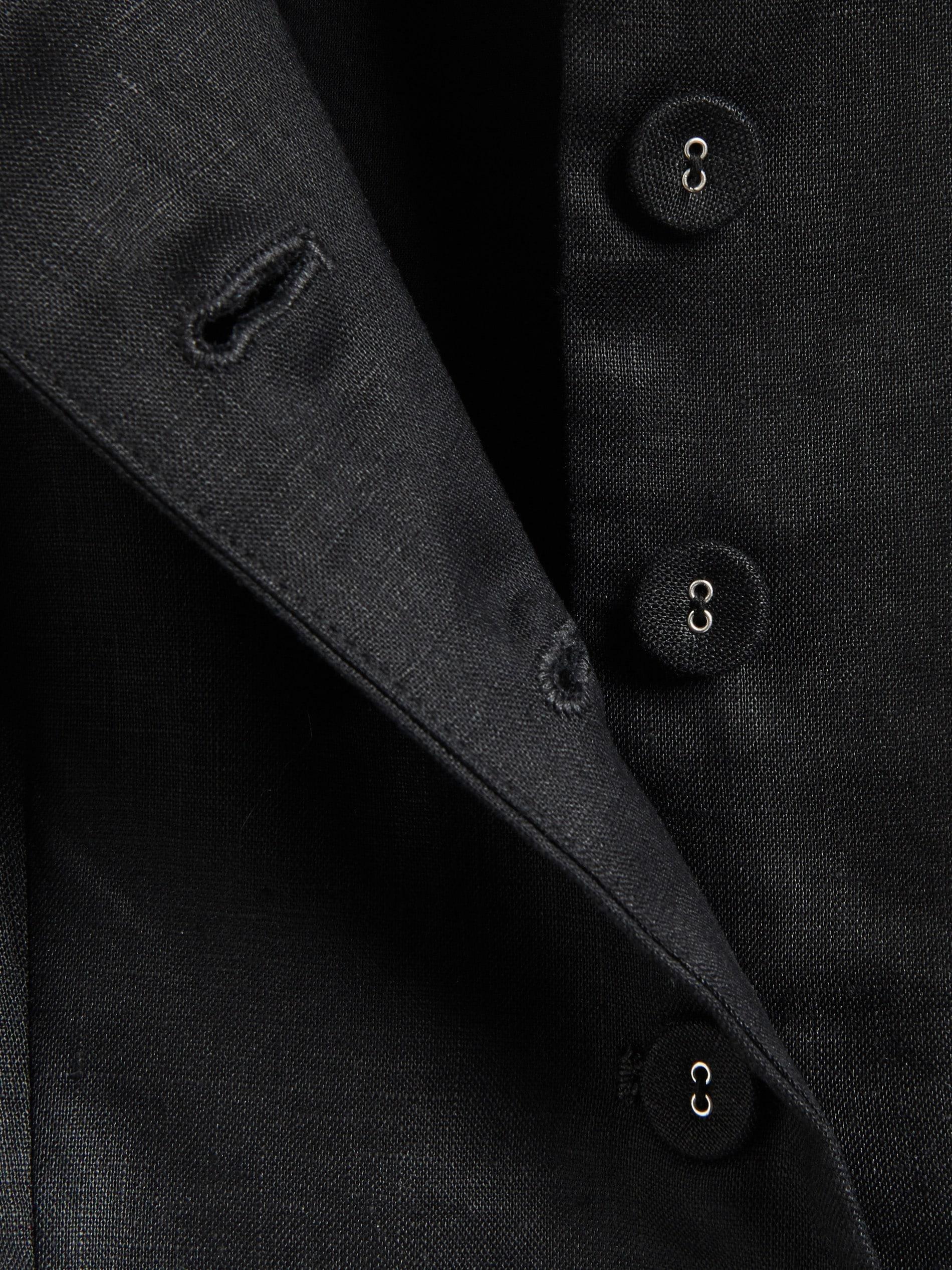 Black Linen Vest, Black, large image number 7