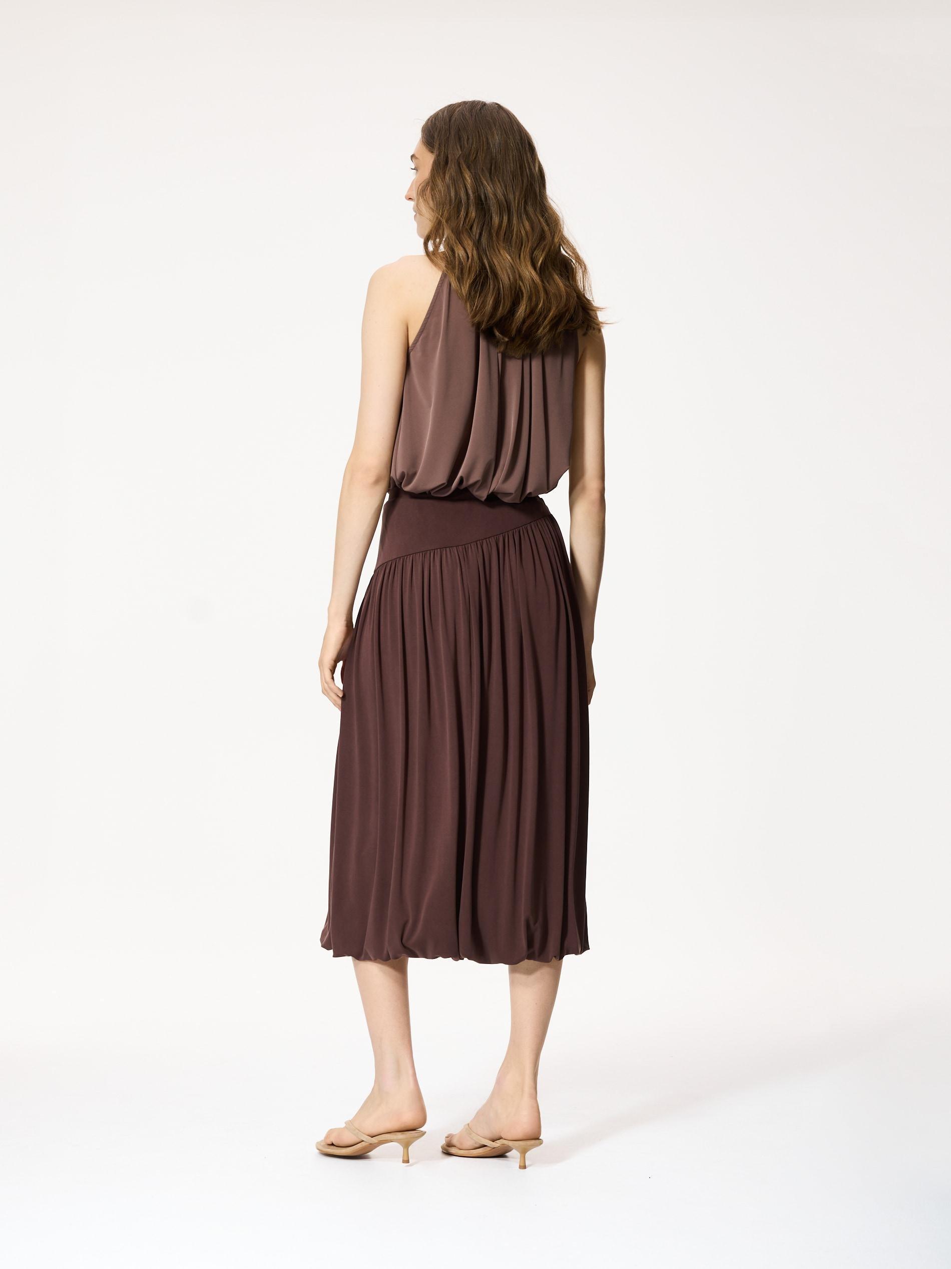 Brown Modal Rich Midi Skirt, Brown, large image number 1