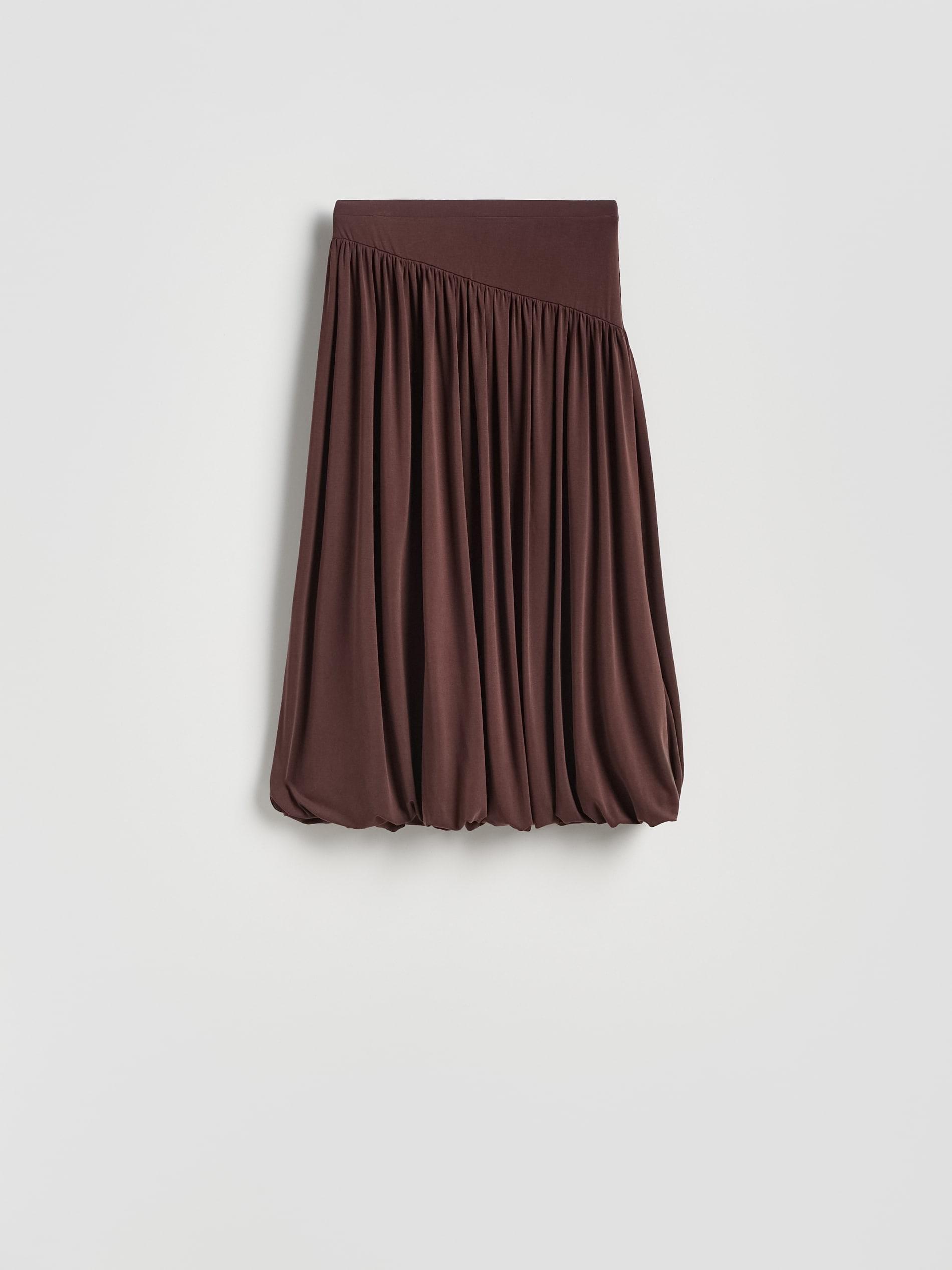 Brown Modal Rich Midi Skirt, Brown, large image number 2