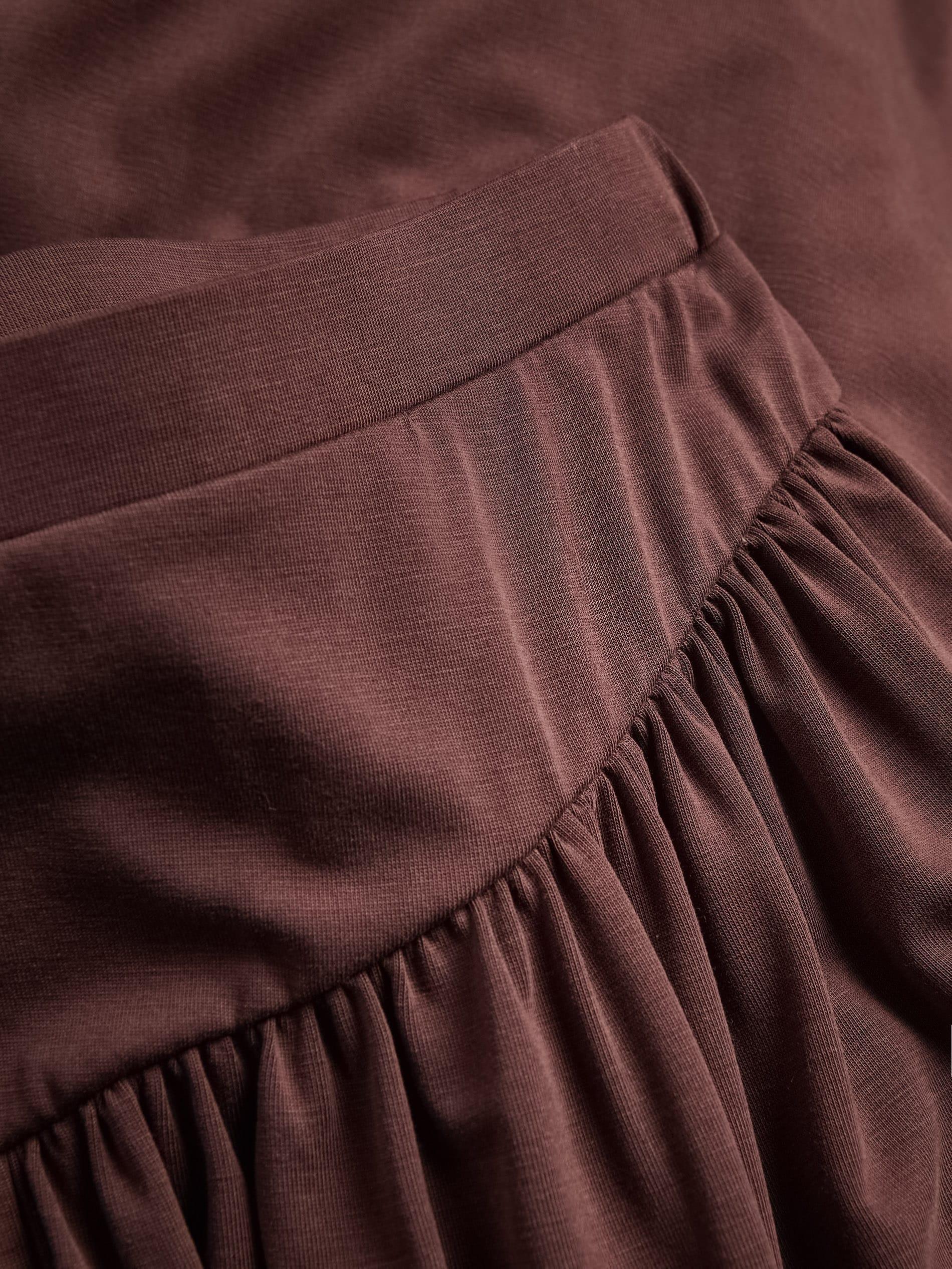 Brown Modal Rich Midi Skirt, Brown, large image number 3