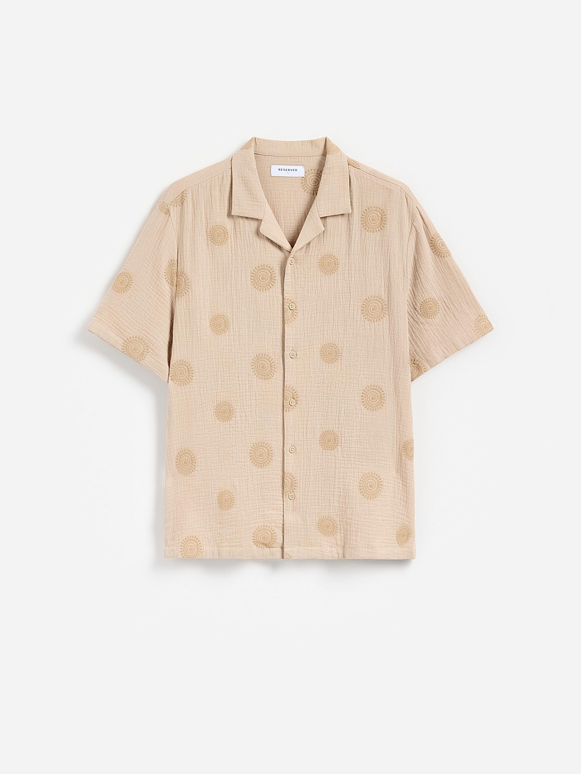 Beige Comfort Fit Muslin Shirt, Beige, large image number 3