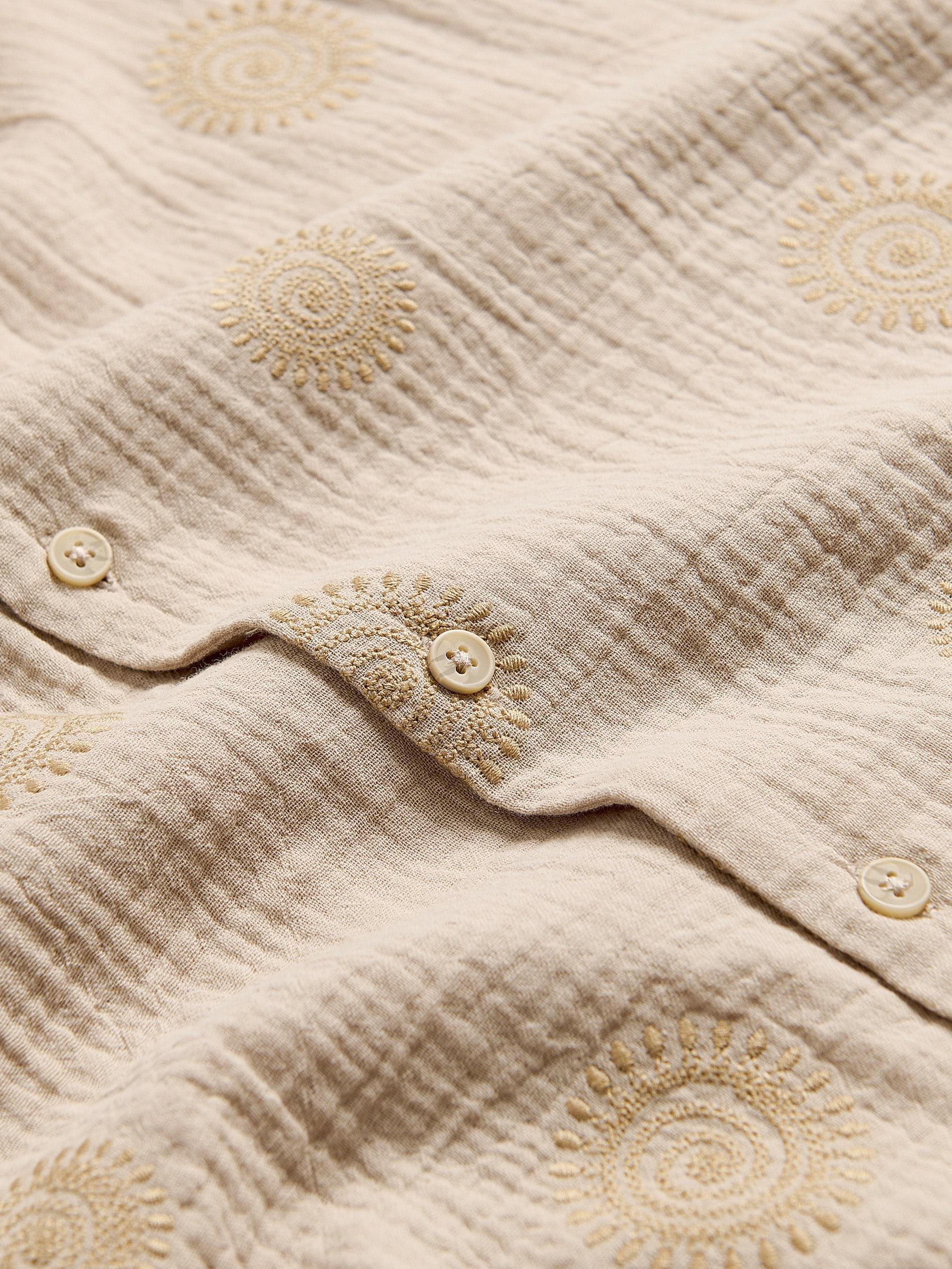 Beige Comfort Fit Muslin Shirt, Beige, large image number 4