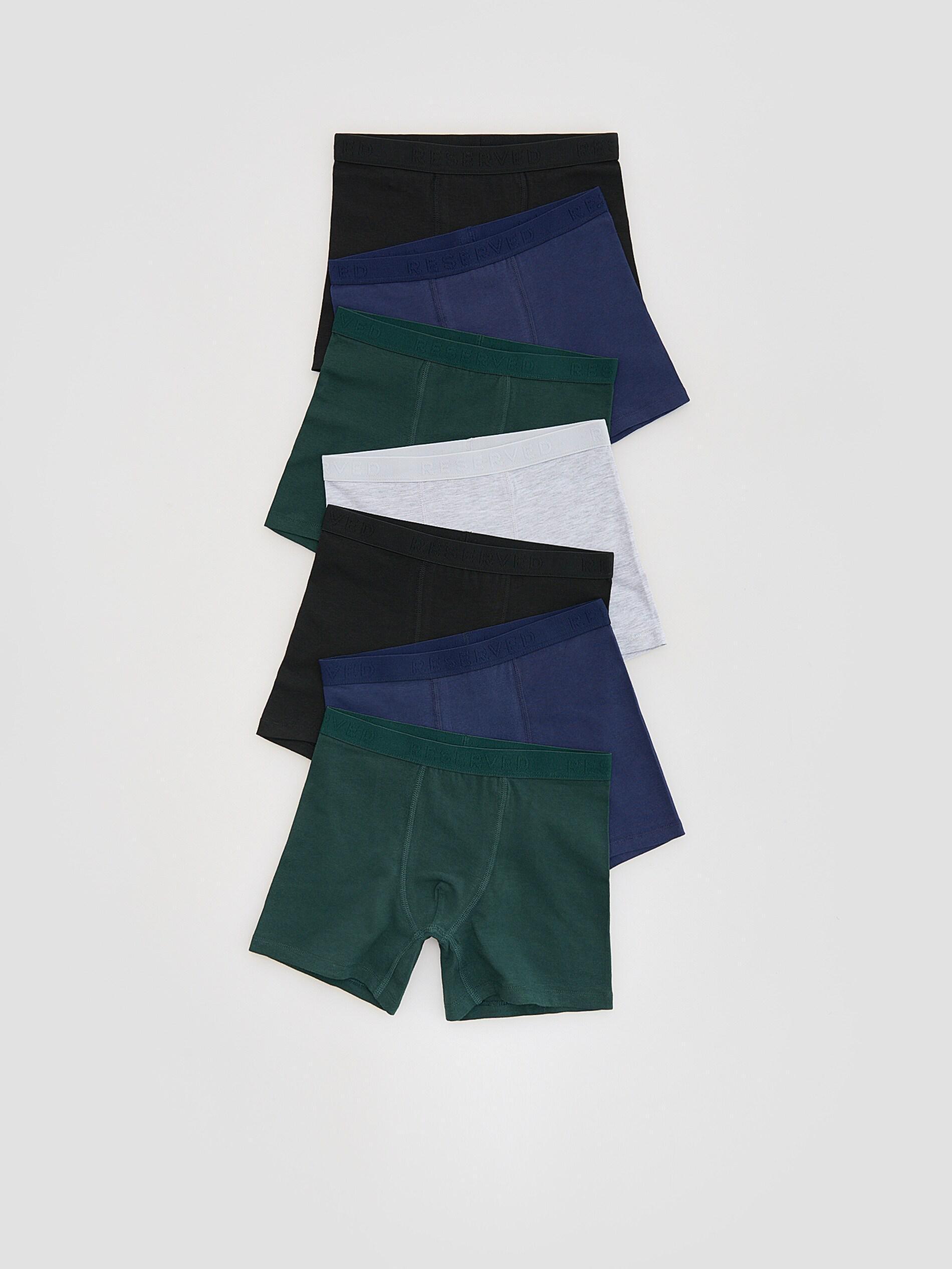 Green Cotton Rich Boxers, Set Of 7, Kids Boys, Khaki, large image number 0