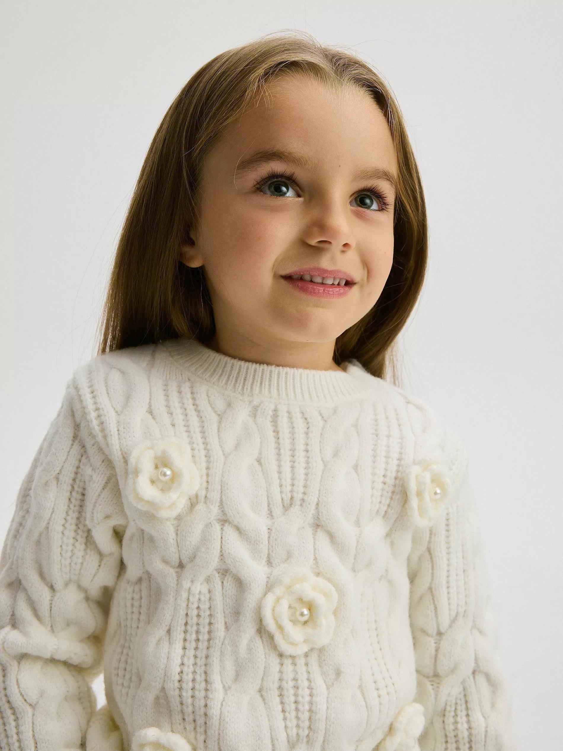 Cream Sweater With Pearls, , large image number 2