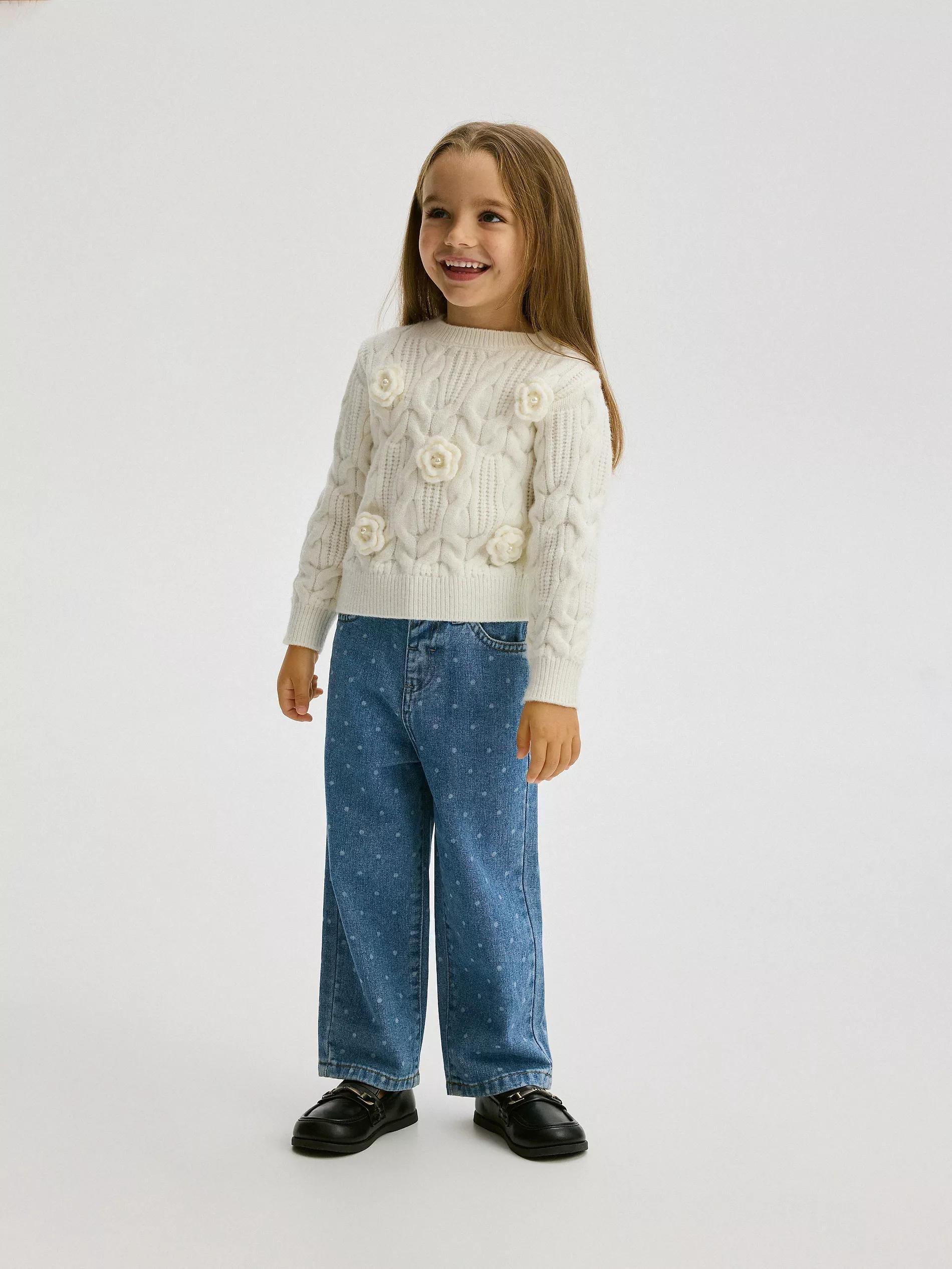 Cream Sweater With Pearls, , large image number 3