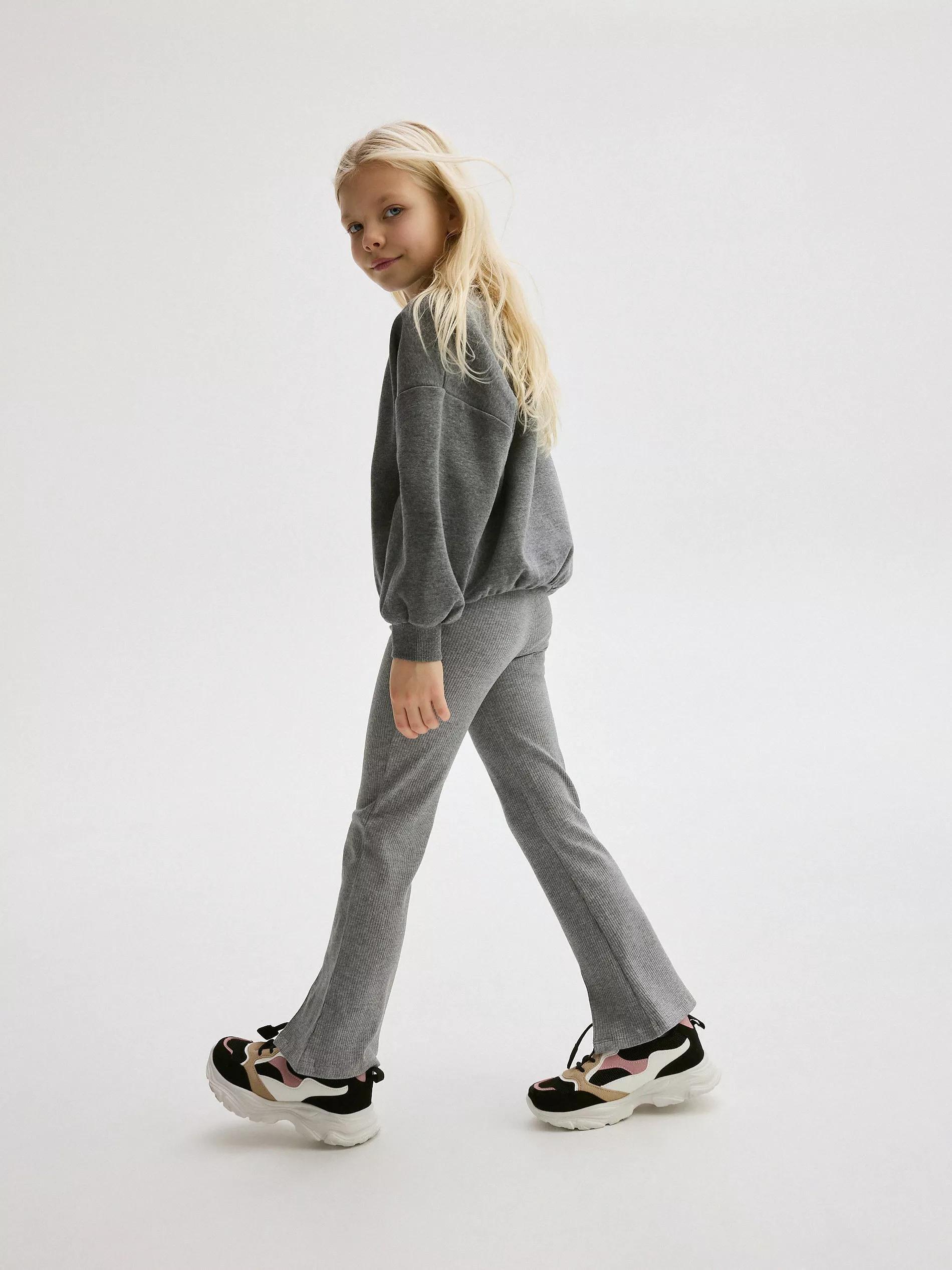 Grey Flared Tights, , large image number 3
