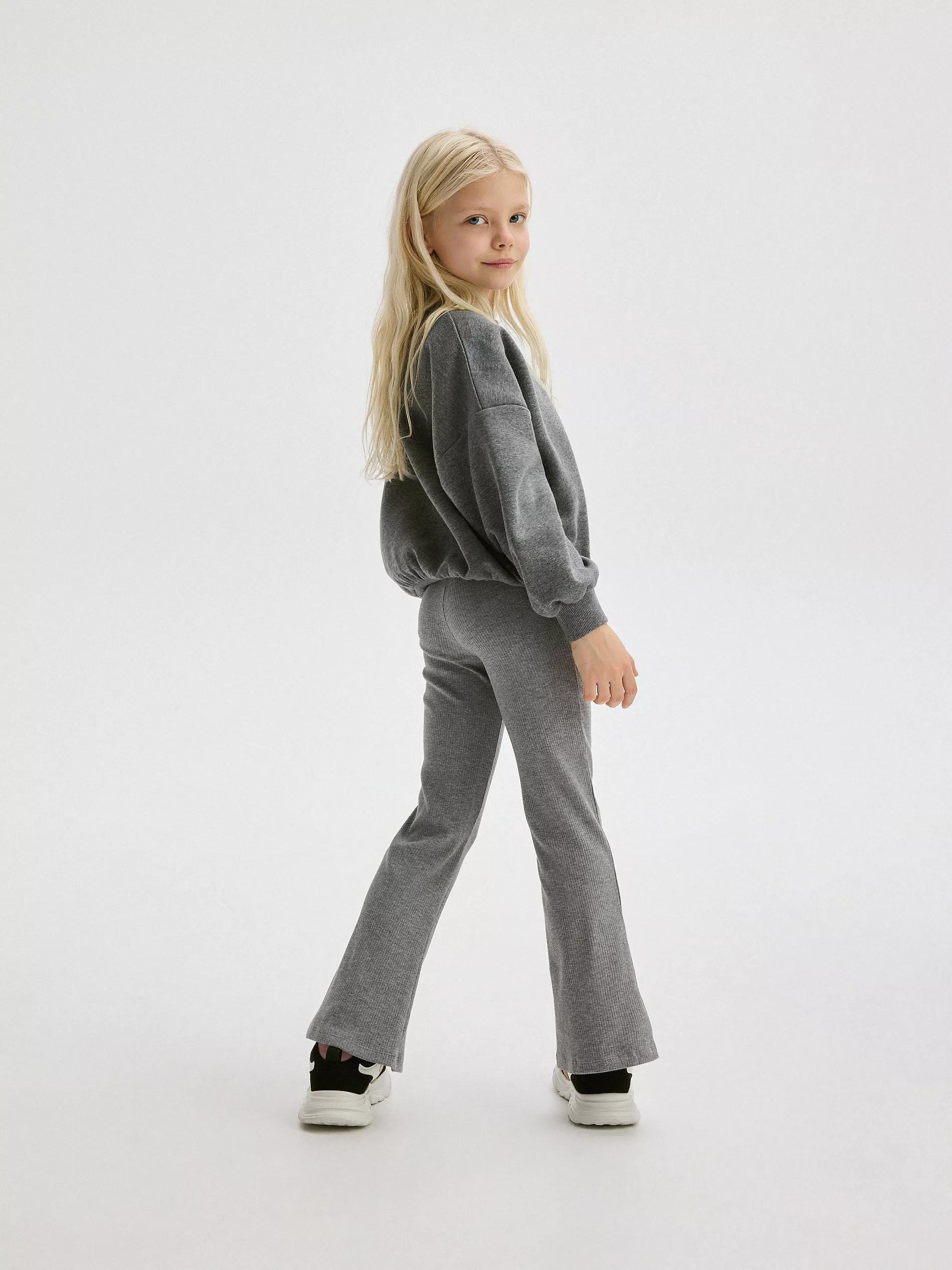 Grey Flared Tights, , large image number 4