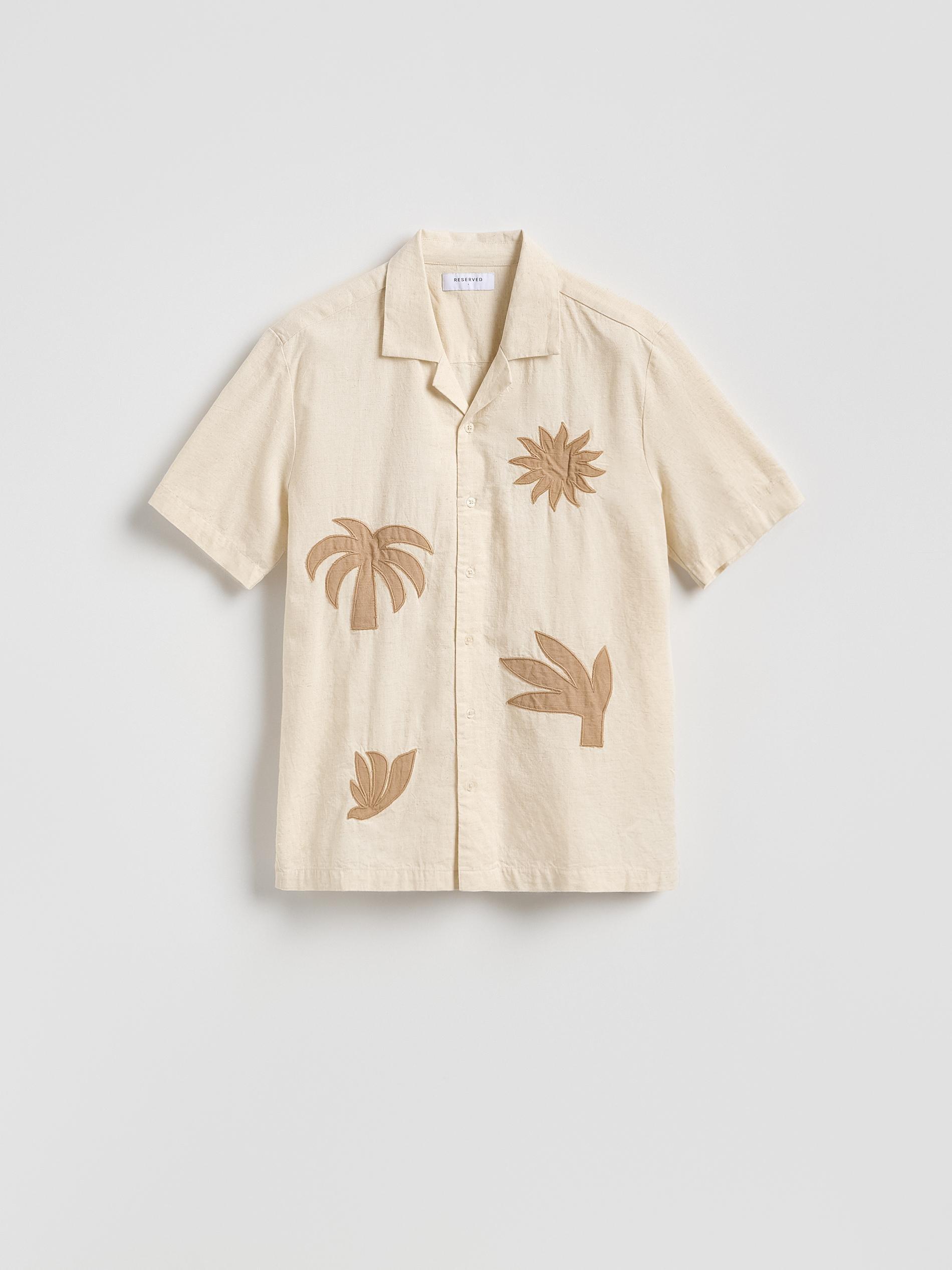 Beige Regular Fit Linen Blend Shirt, Beige, large image number 5