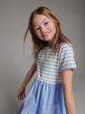 Reserved - Pale Blue Striped Dress, Kids Girls