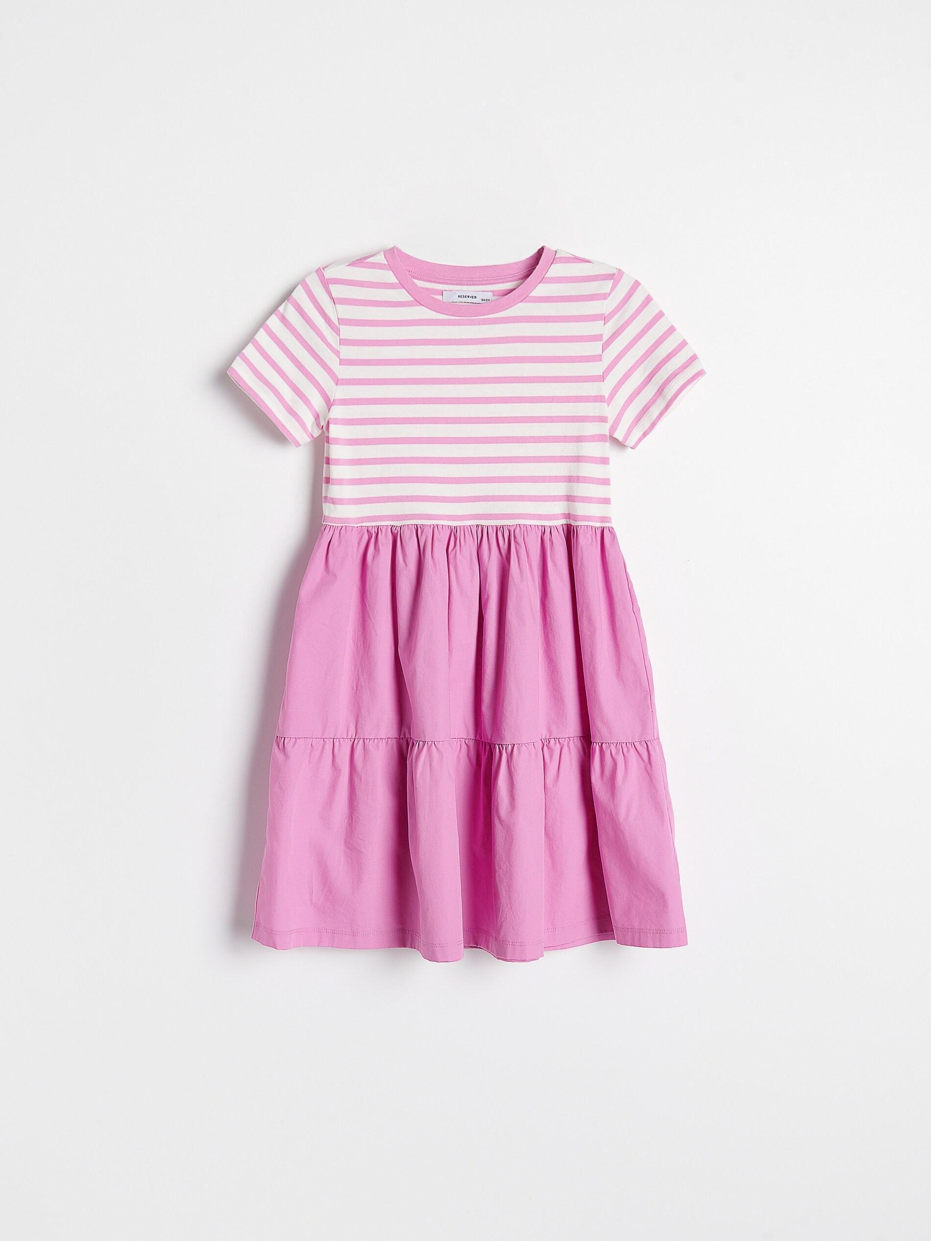 Hot Pink Striped Dress, Kids Girls, , large image number 2