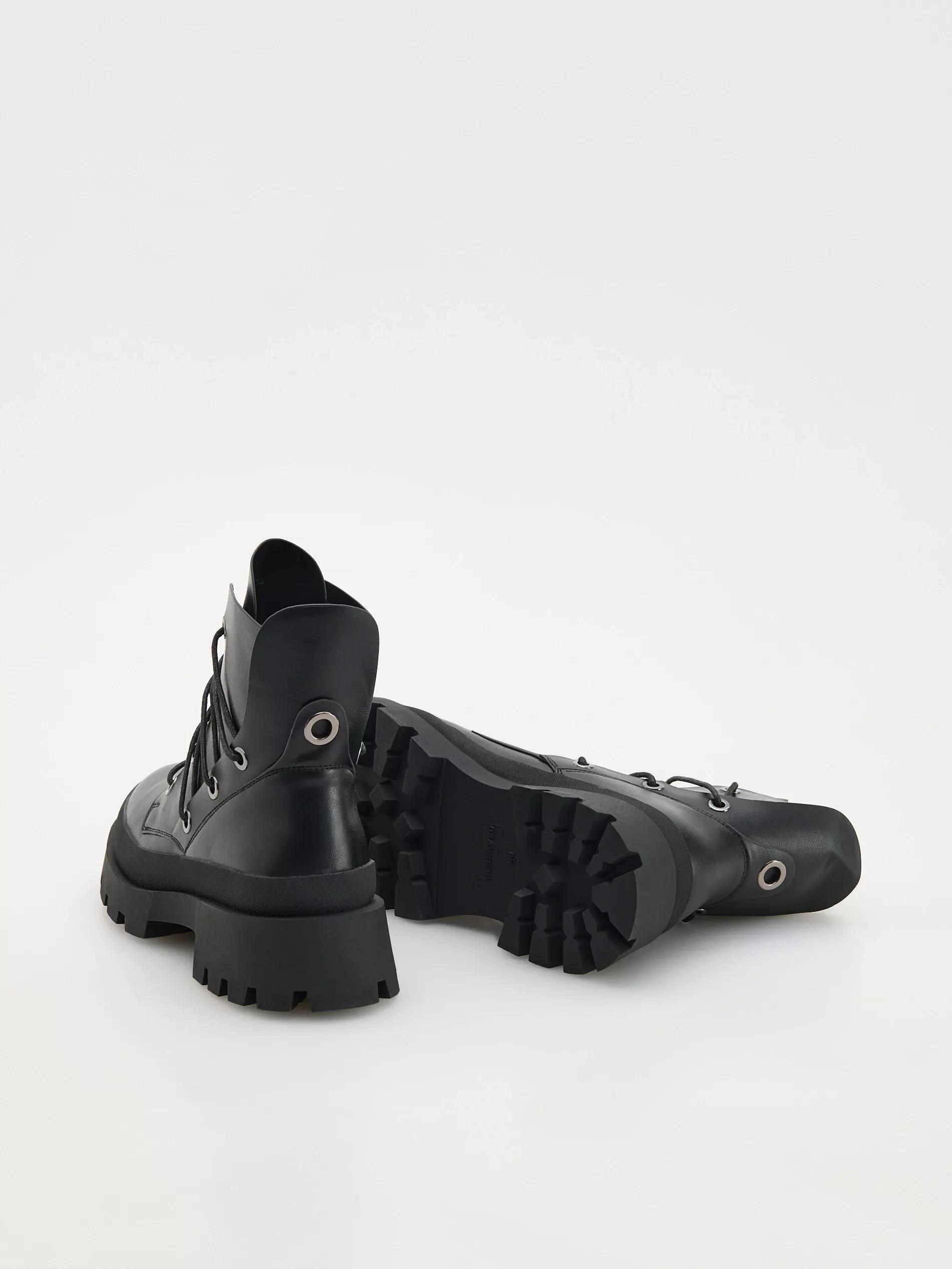 Black Ankle Boots With Laces, Black, large image number 3