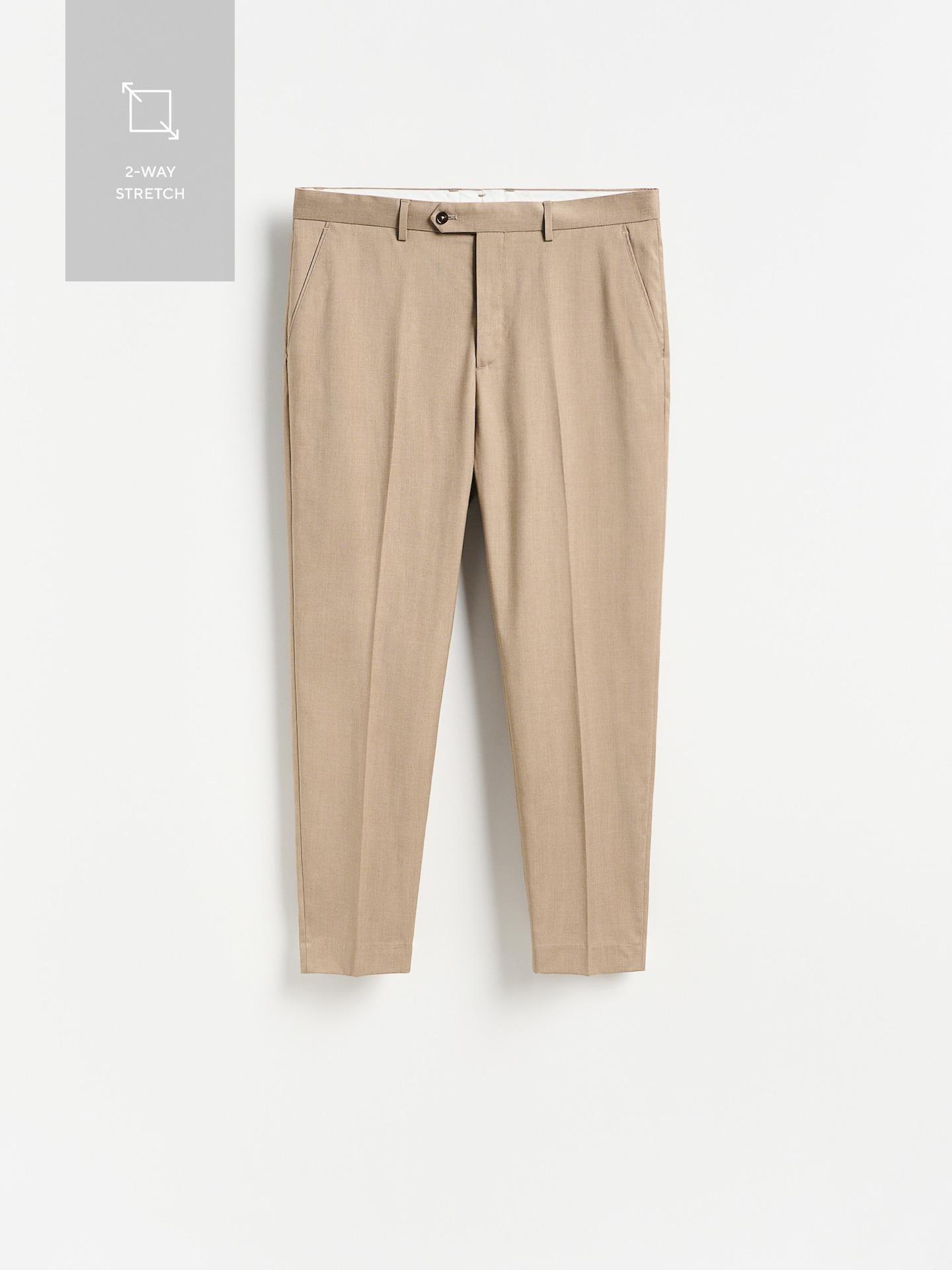 Brown Suit Trousers With Pressed Crease, 7401_84P, large image number 1