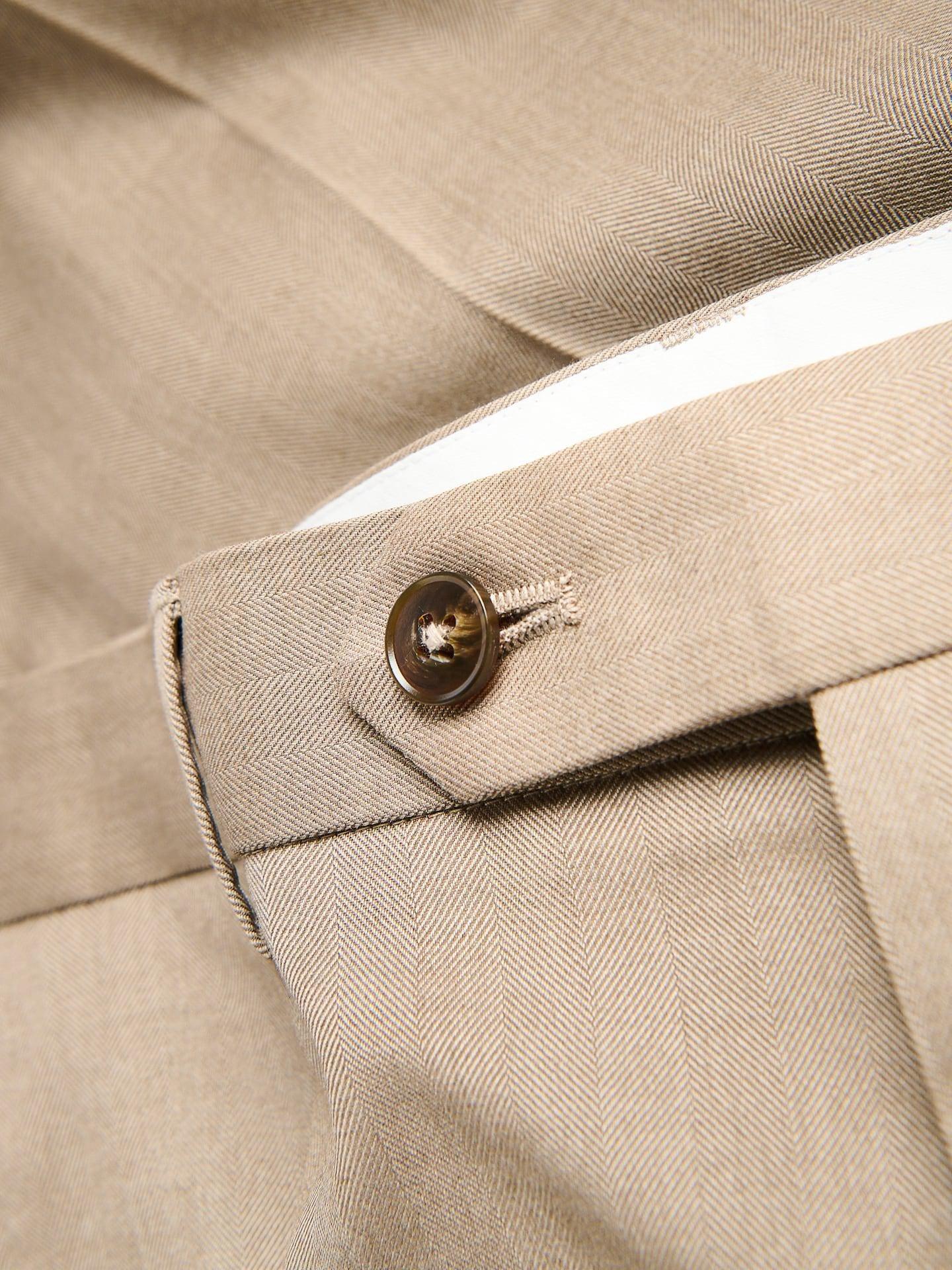 Brown Suit Trousers With Pressed Crease, 7401_84P, large image number 3