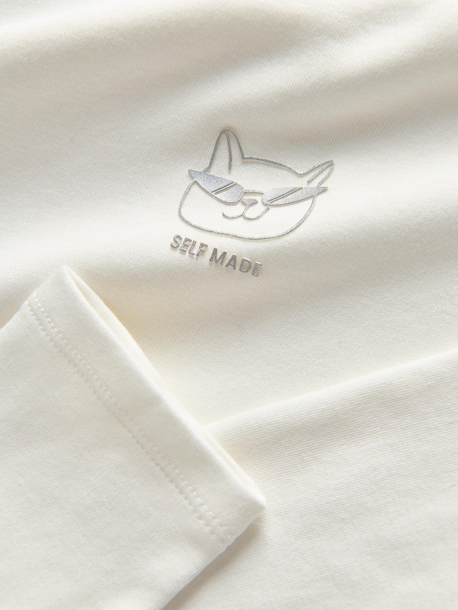 Cream Long-Sleeved Shirt With Applique, , large image number 4