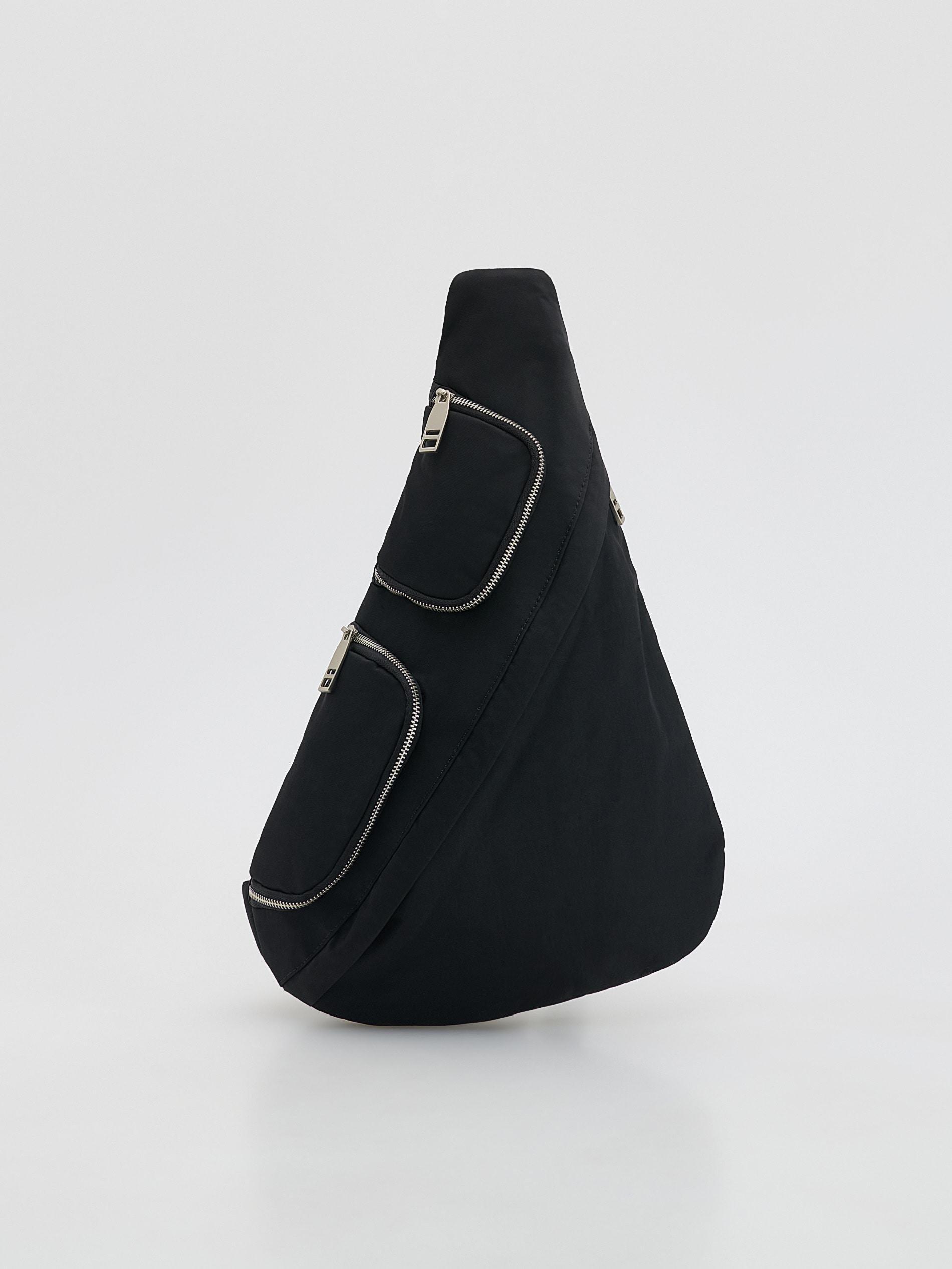 Black One Shoulder Backpack, Black, large image number 1