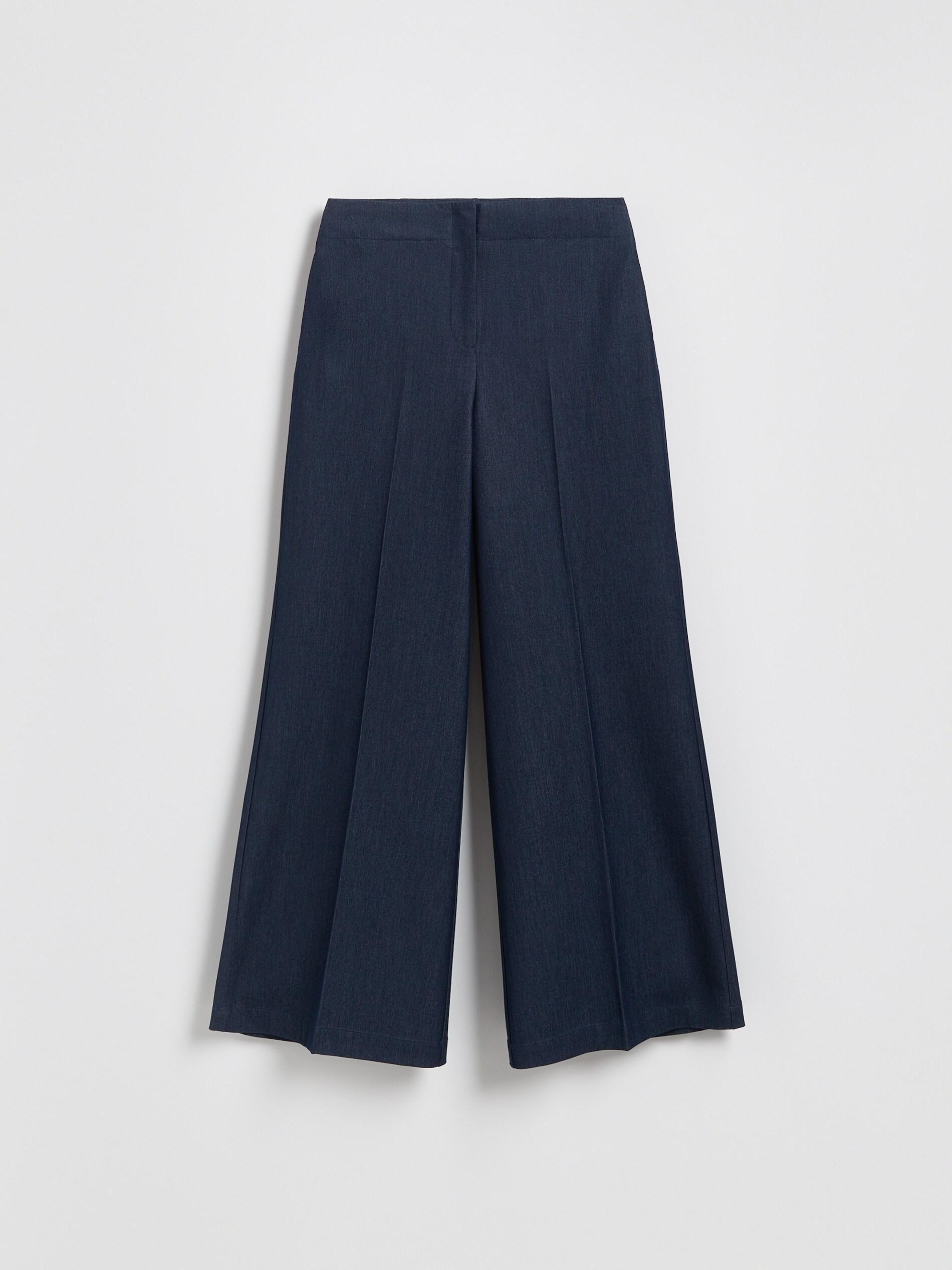Navy Trousers With Pressed Crease, Navy, large image number 4