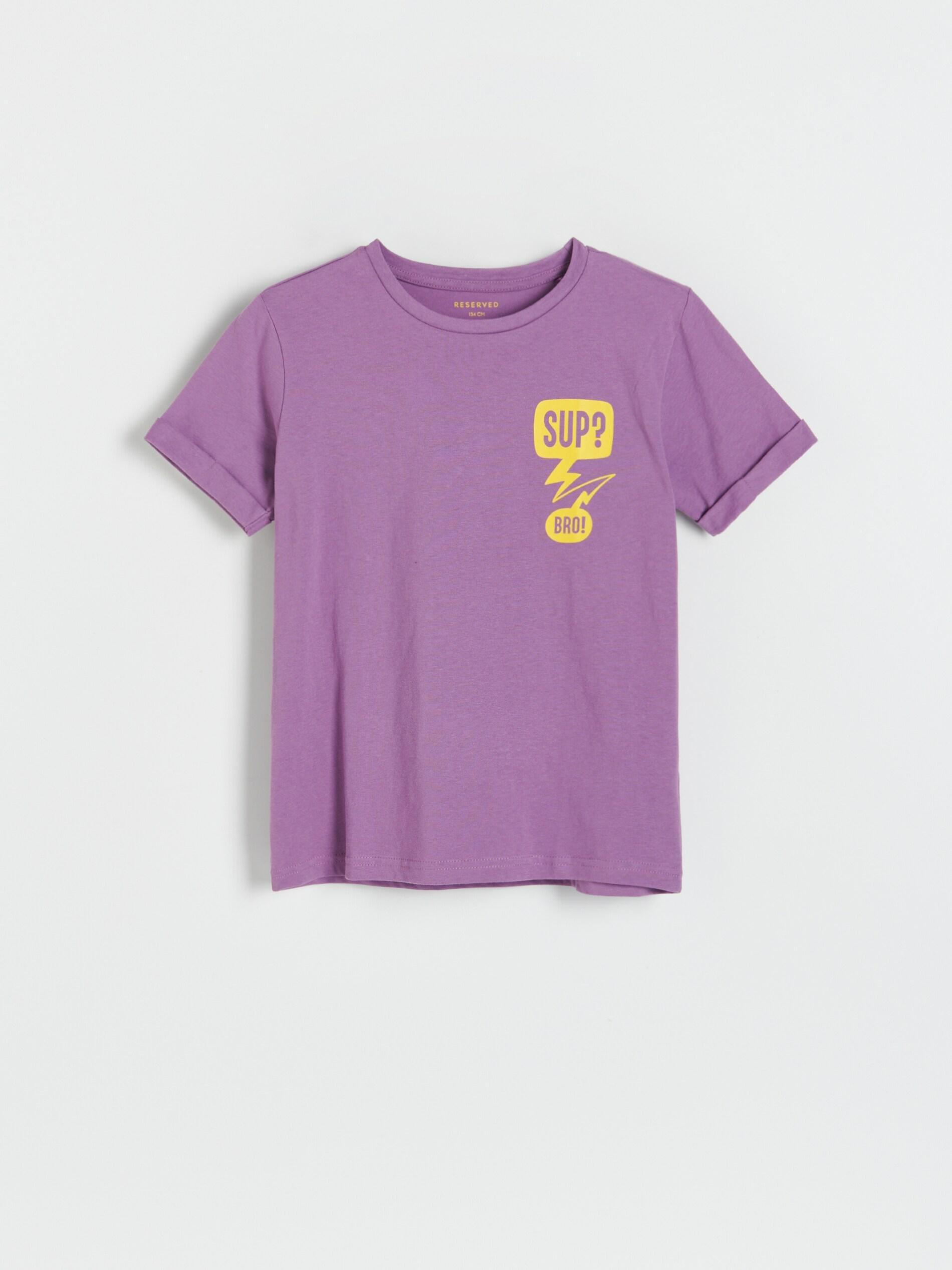 Dark Violet Oversized T-Shirt With A Print, Boys, , large image number 2
