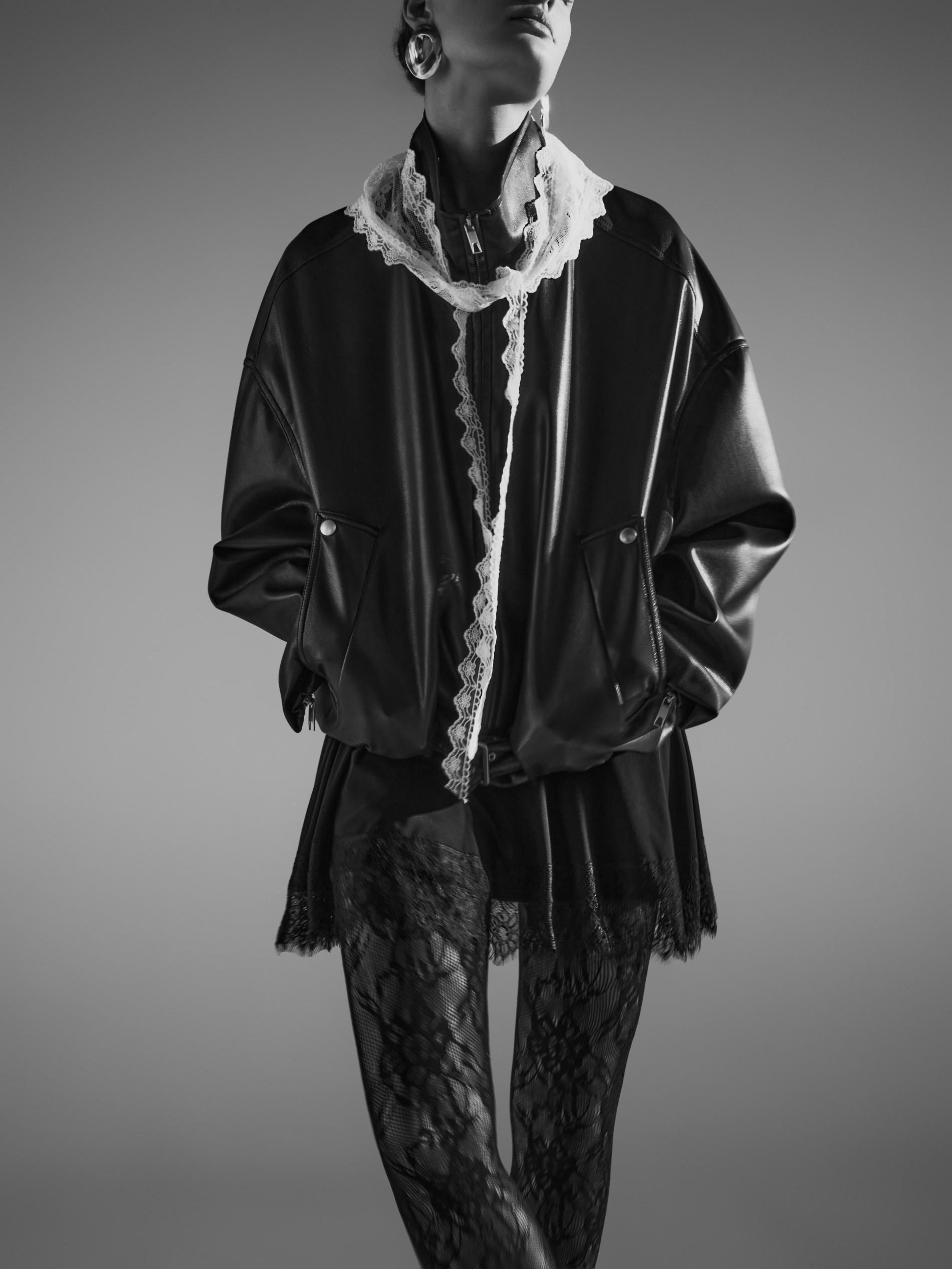 Black Skirt With Lace, Black, large image number 5