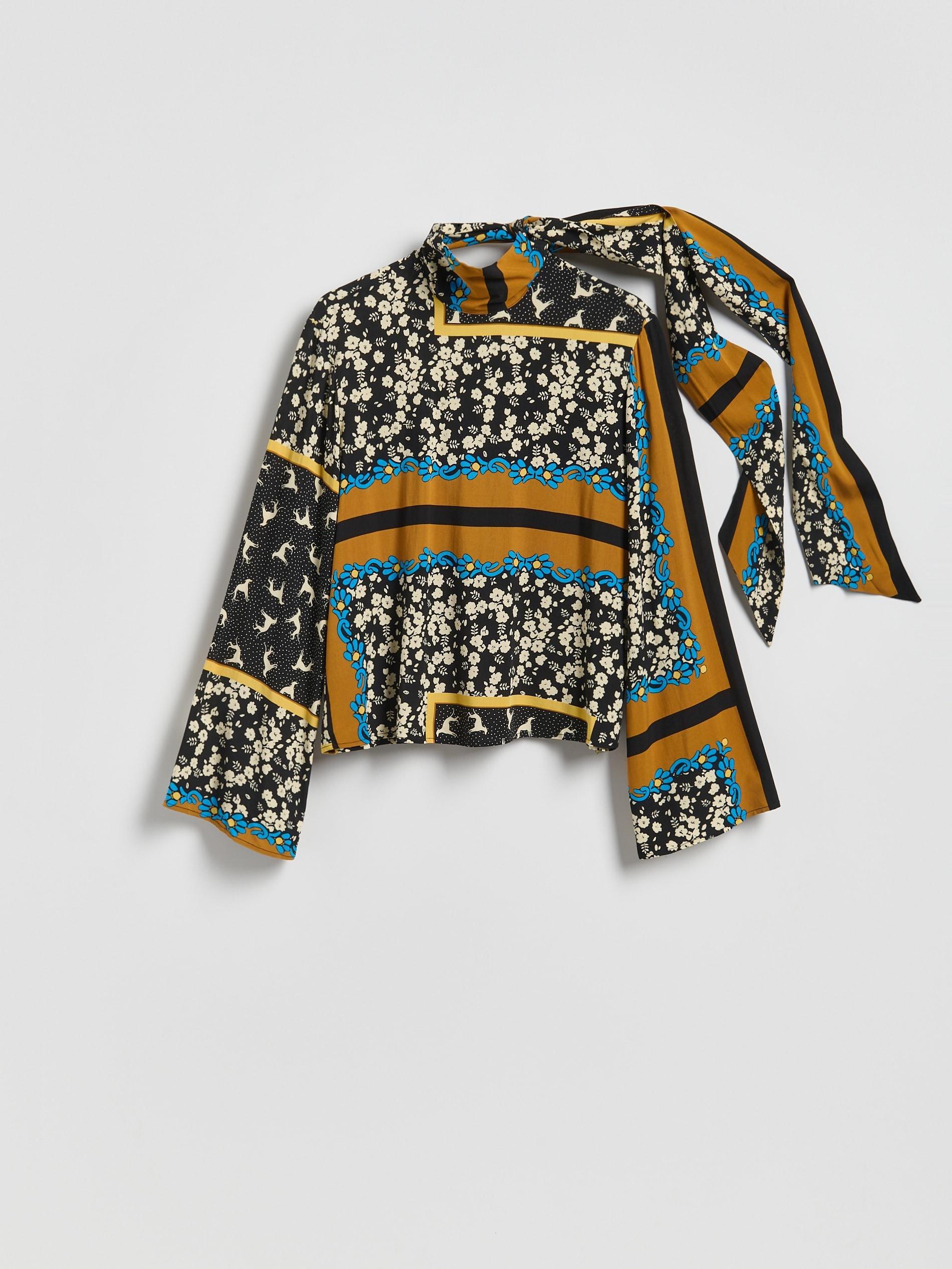 Multicolour Patterned Blouse With Tie, Multicolor, large image number 9