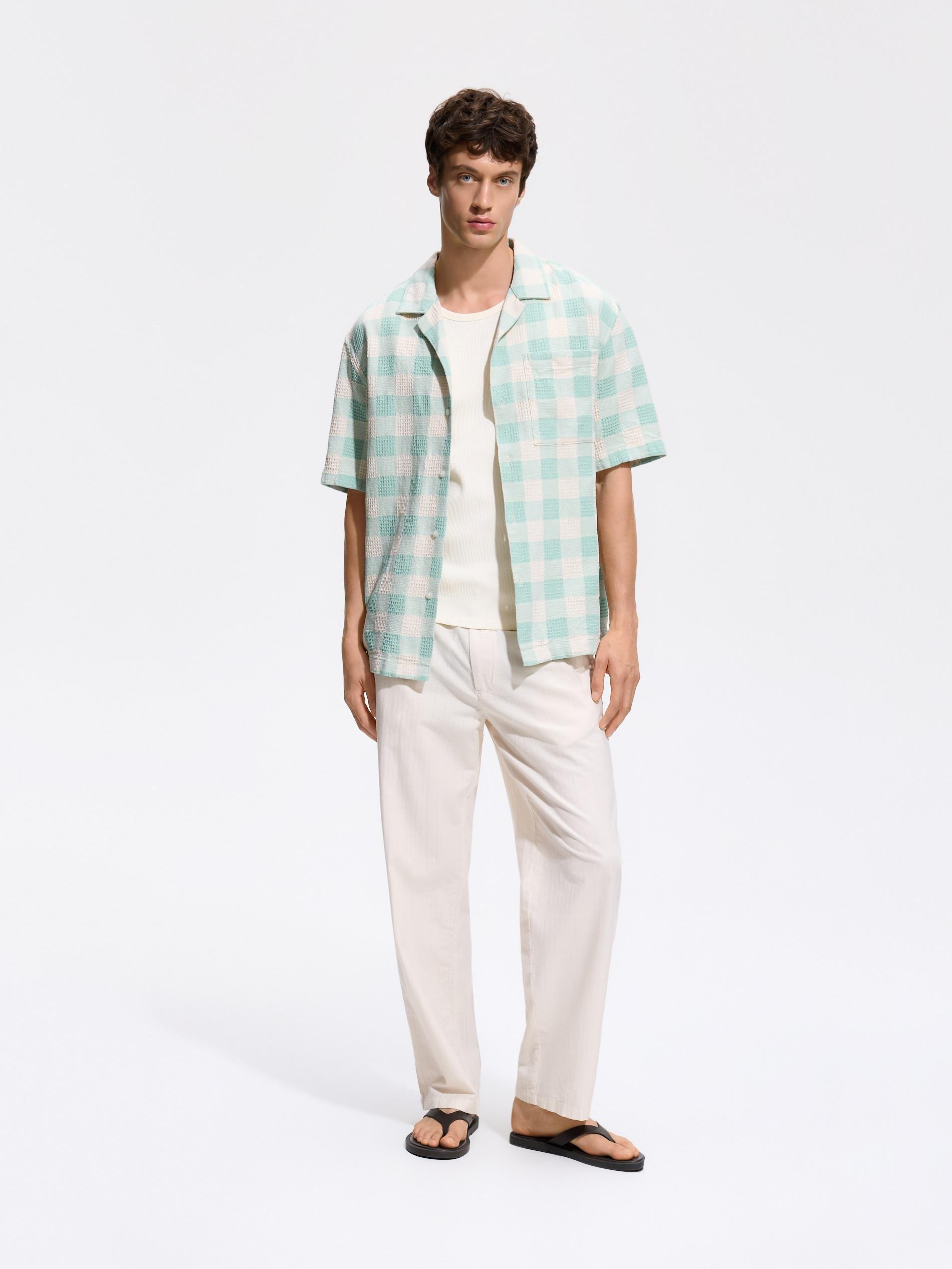 Green Regular Fit Cotton Shirt, 7401_07P, large image number 1