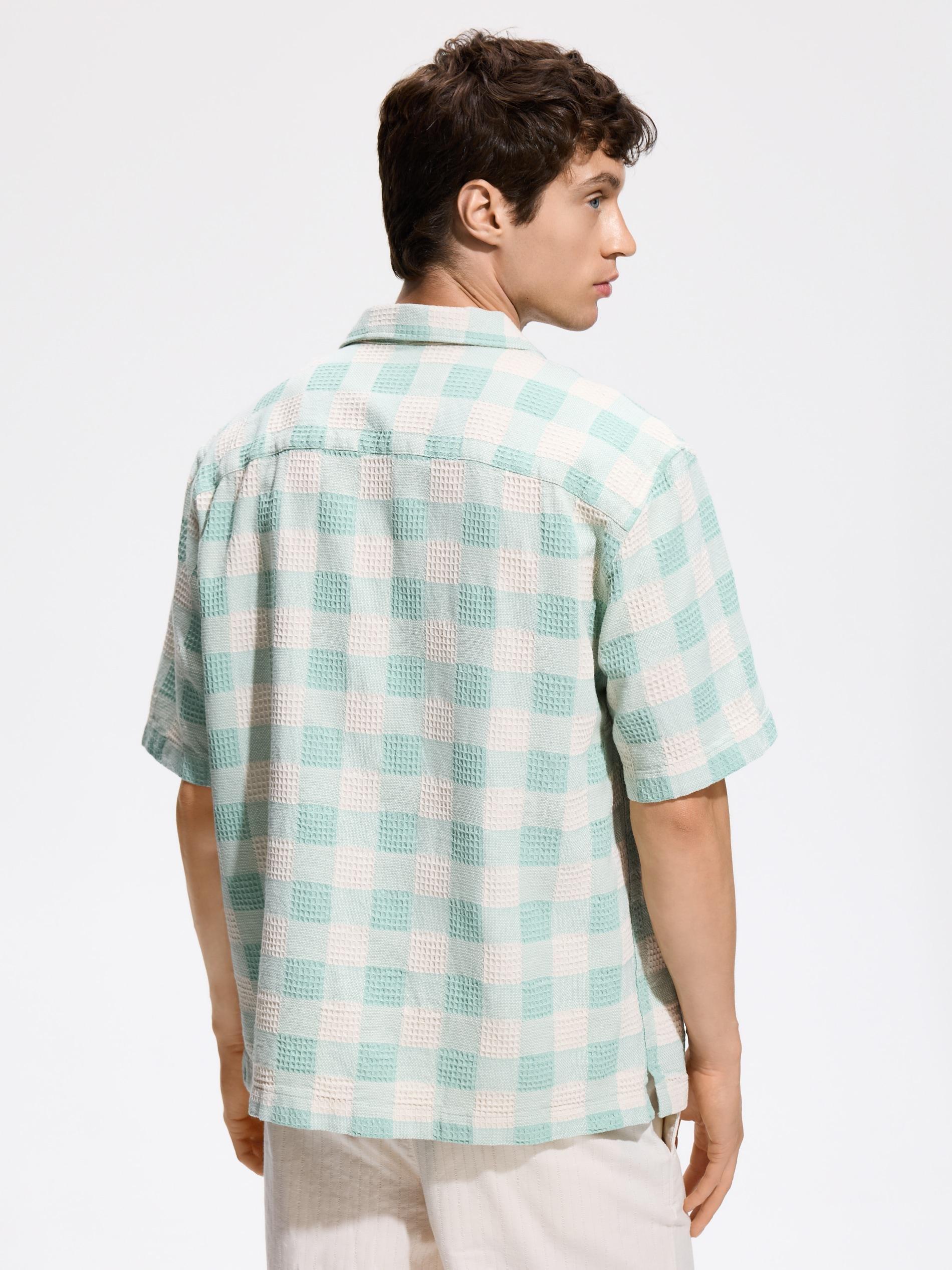 Green Regular Fit Cotton Shirt, 7401_07P, large image number 3
