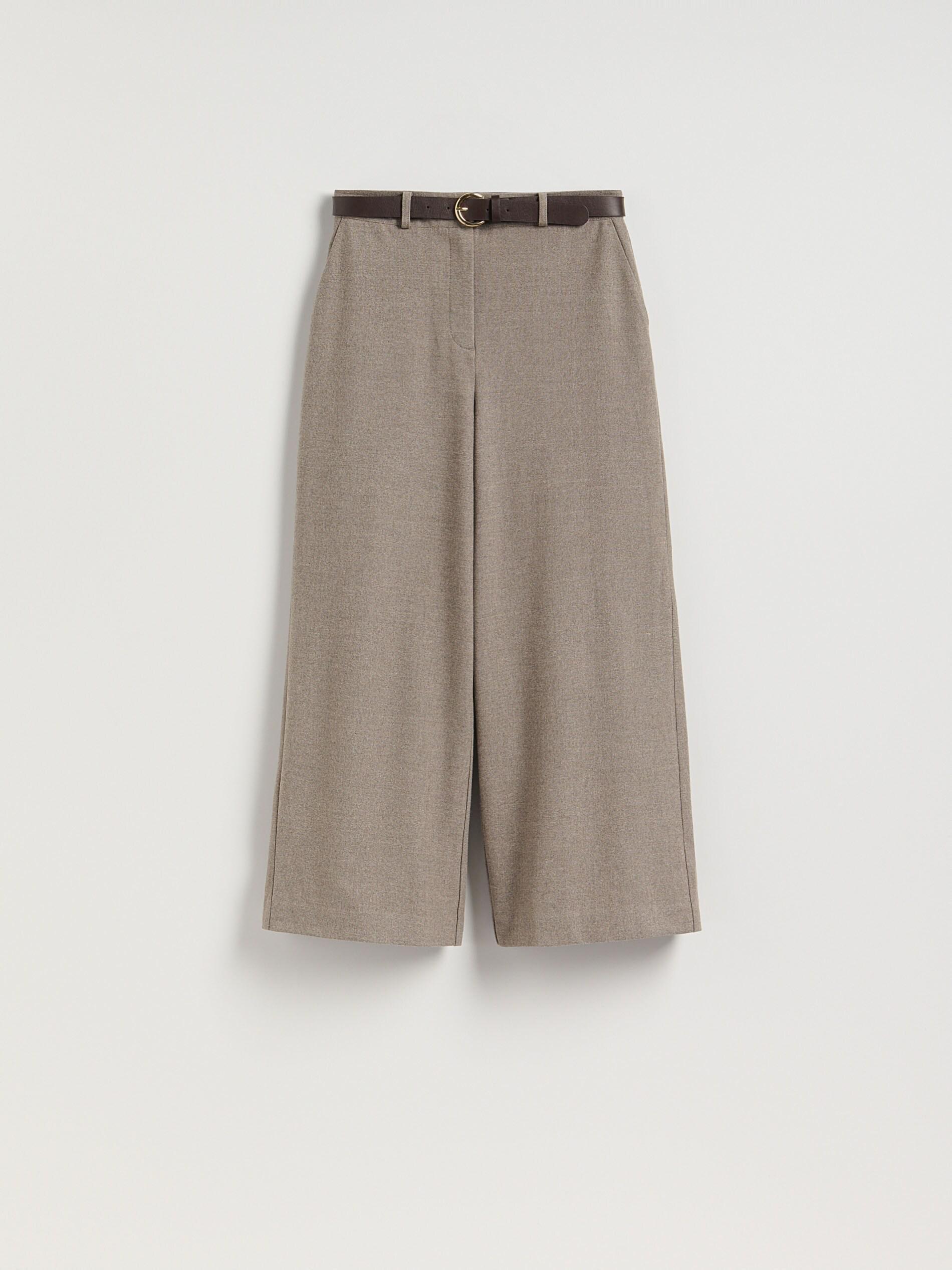 Beige Culotte Trousers With Tie Detail, Beige, large image number 4