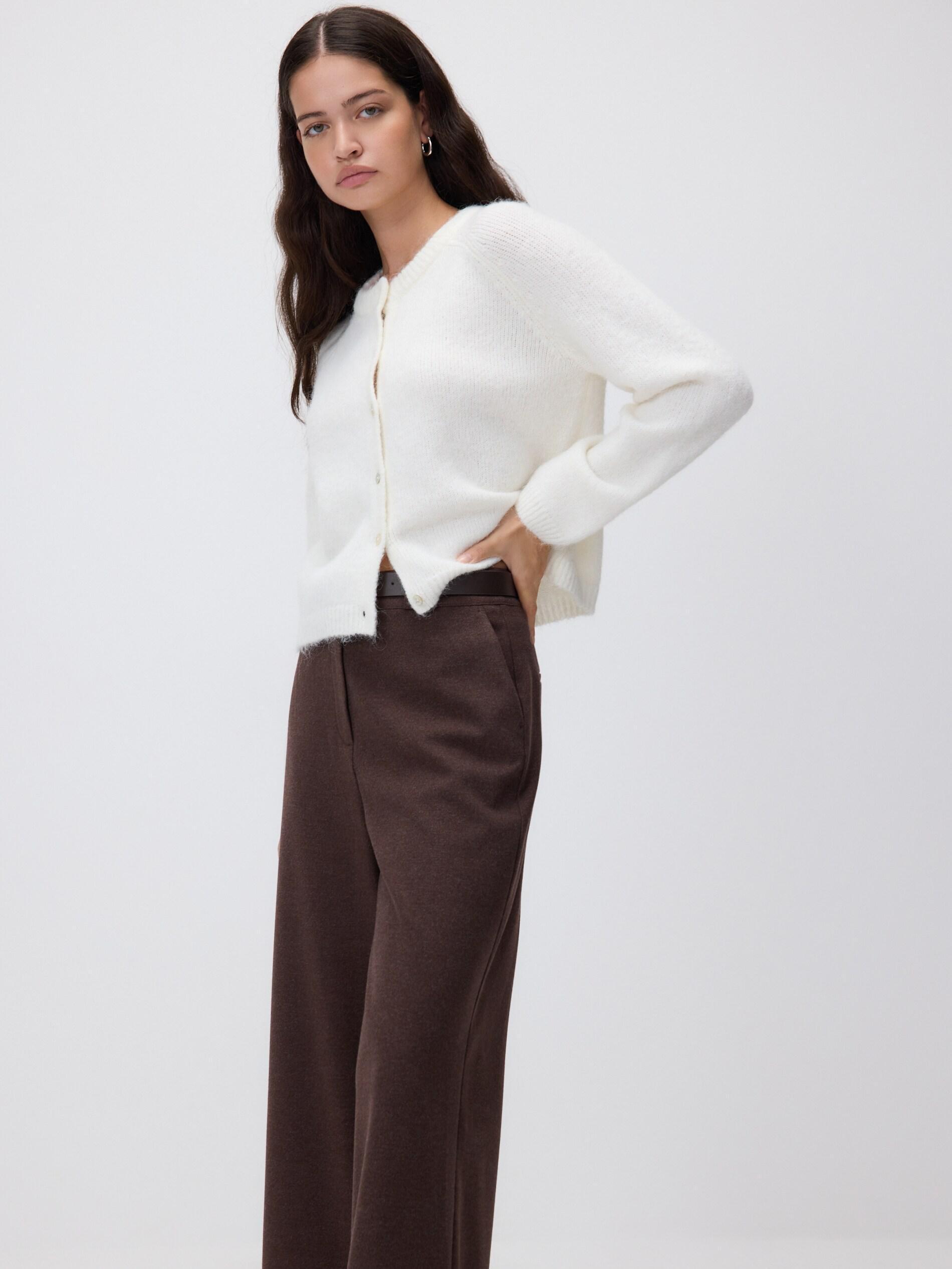 Brown Culotte Trousers With Tie Detail, Brown, large image number 2