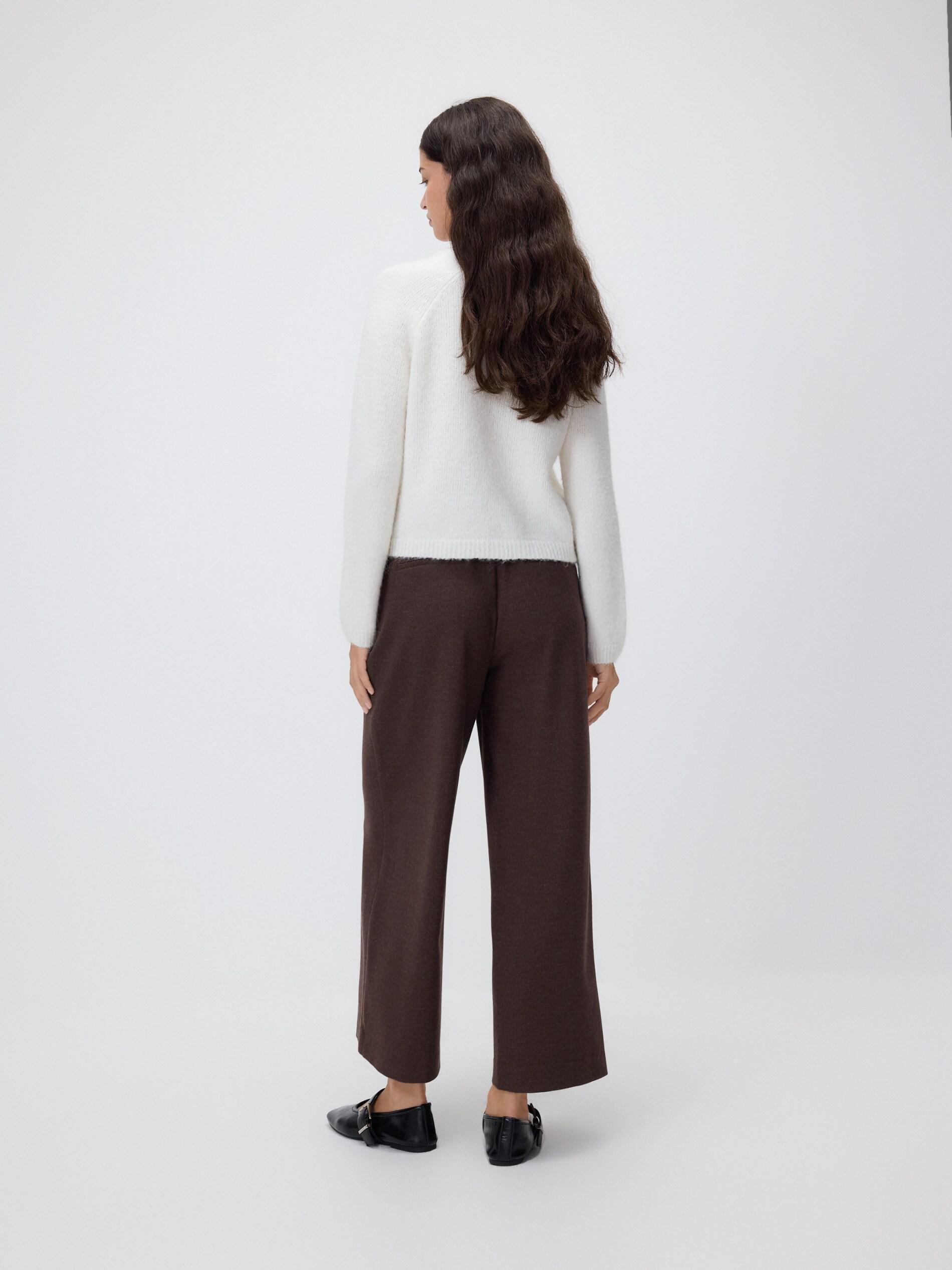 Brown Culotte Trousers With Tie Detail, Brown, large image number 3