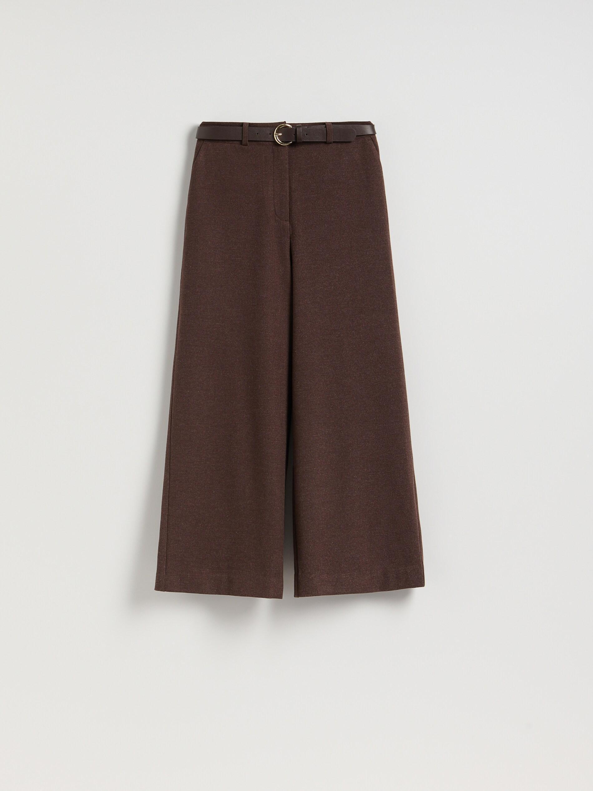 Brown Culotte Trousers With Tie Detail, Brown, large image number 4