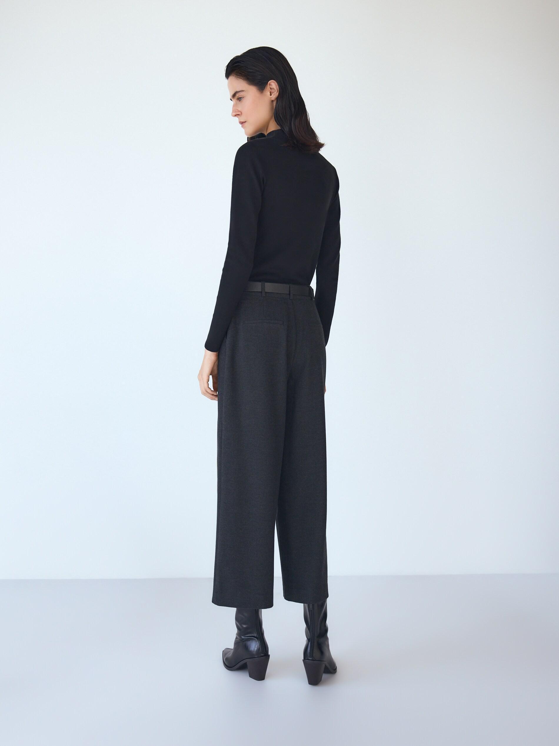 BLACK Culotte trousers with tie detail, Black, large image number 1