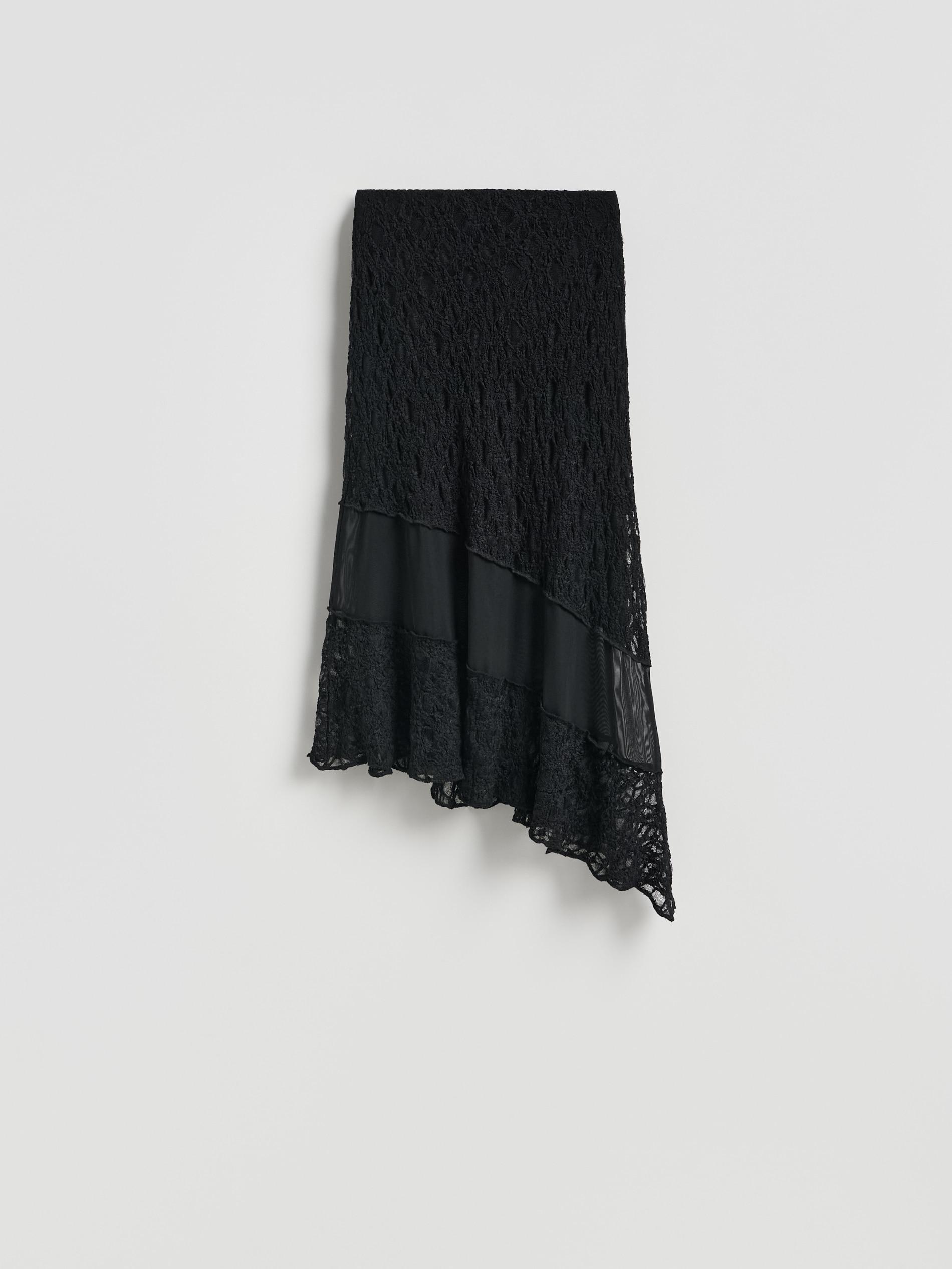 Black Asymmetric Skirt, Black, large image number 4