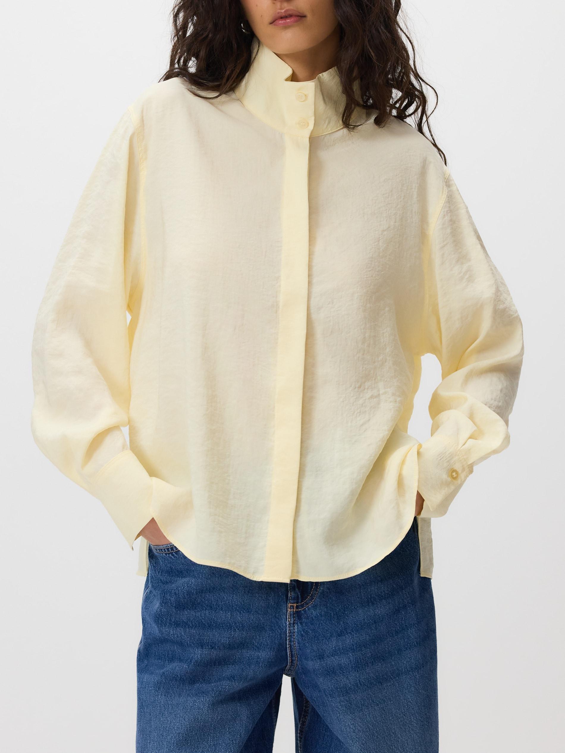 Yellow Modal Blend Shirt, Yellow, medium