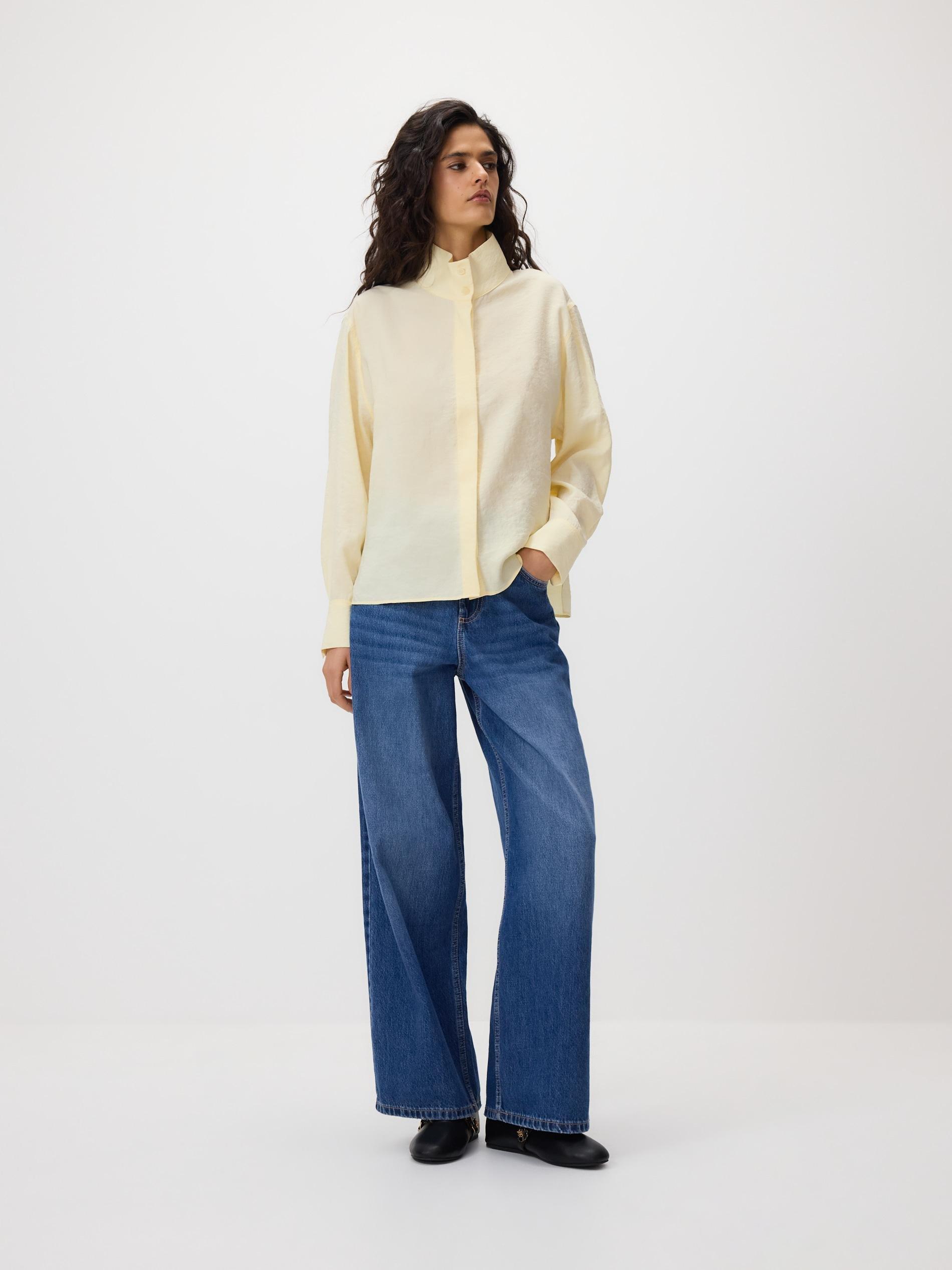 Yellow Modal Blend Shirt, Yellow, large image number 2