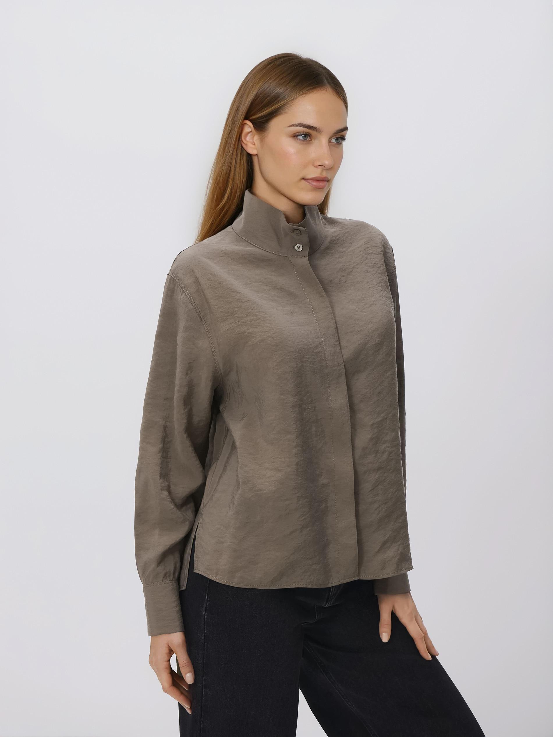 Grey Modal Blend Shirt, Grey, medium