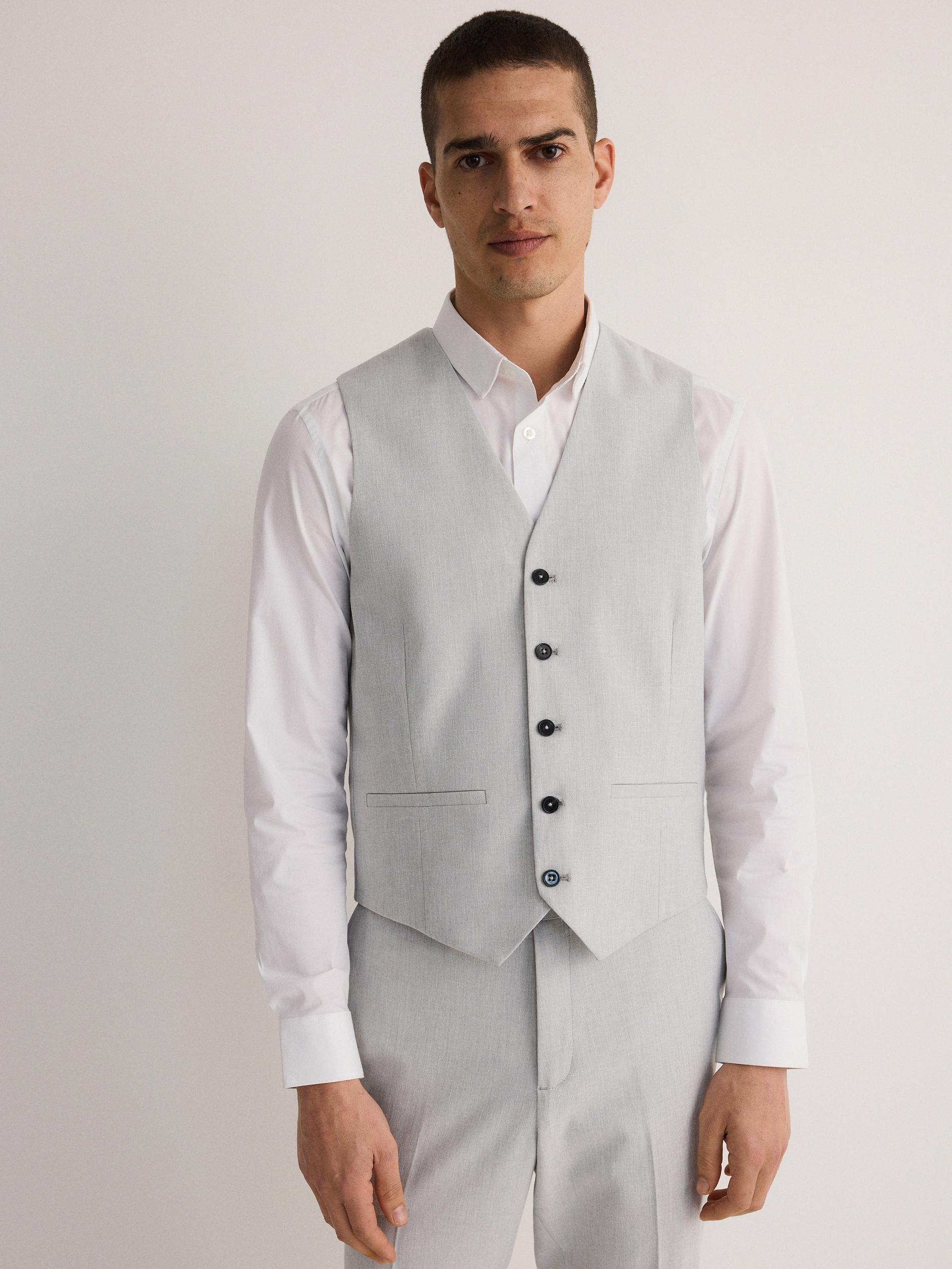 Grey Suit Vest, , large image number 3