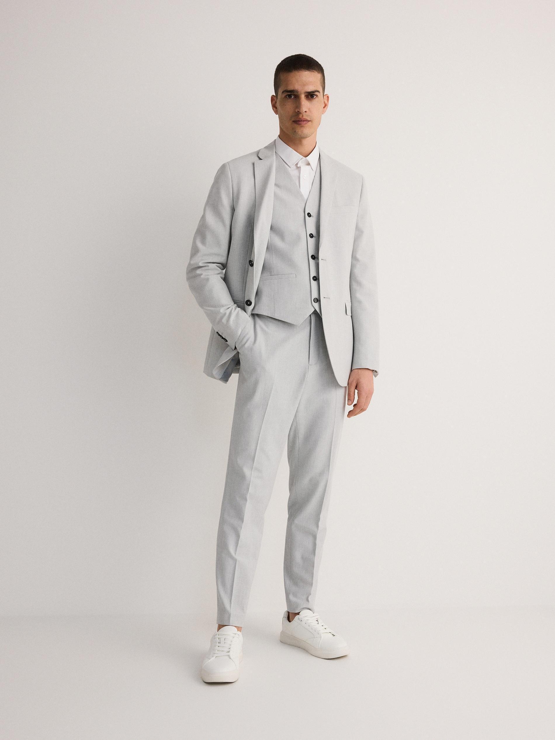Grey Suit Vest, , large image number 4