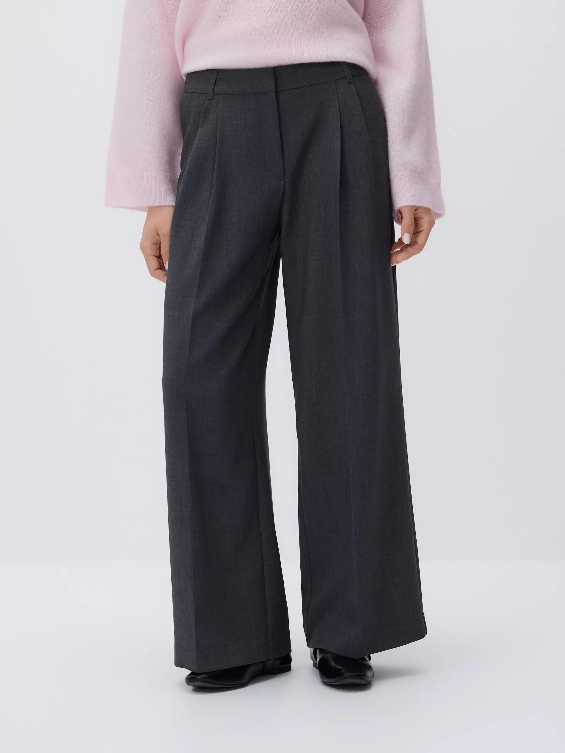 Grey Viscose Rich Trousers, Light grey, medium