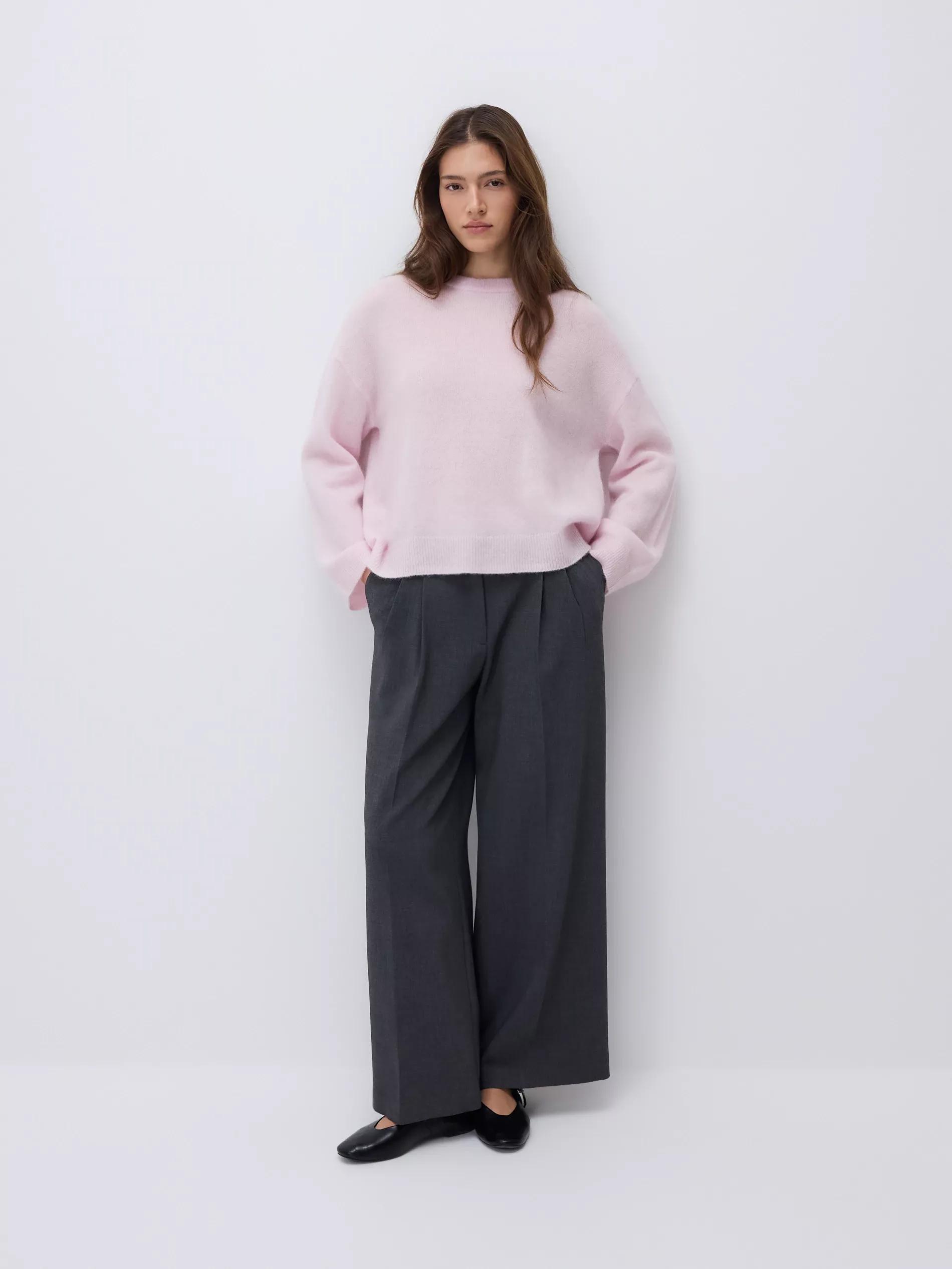 Grey Viscose Rich Trousers, Light grey, large image number 1